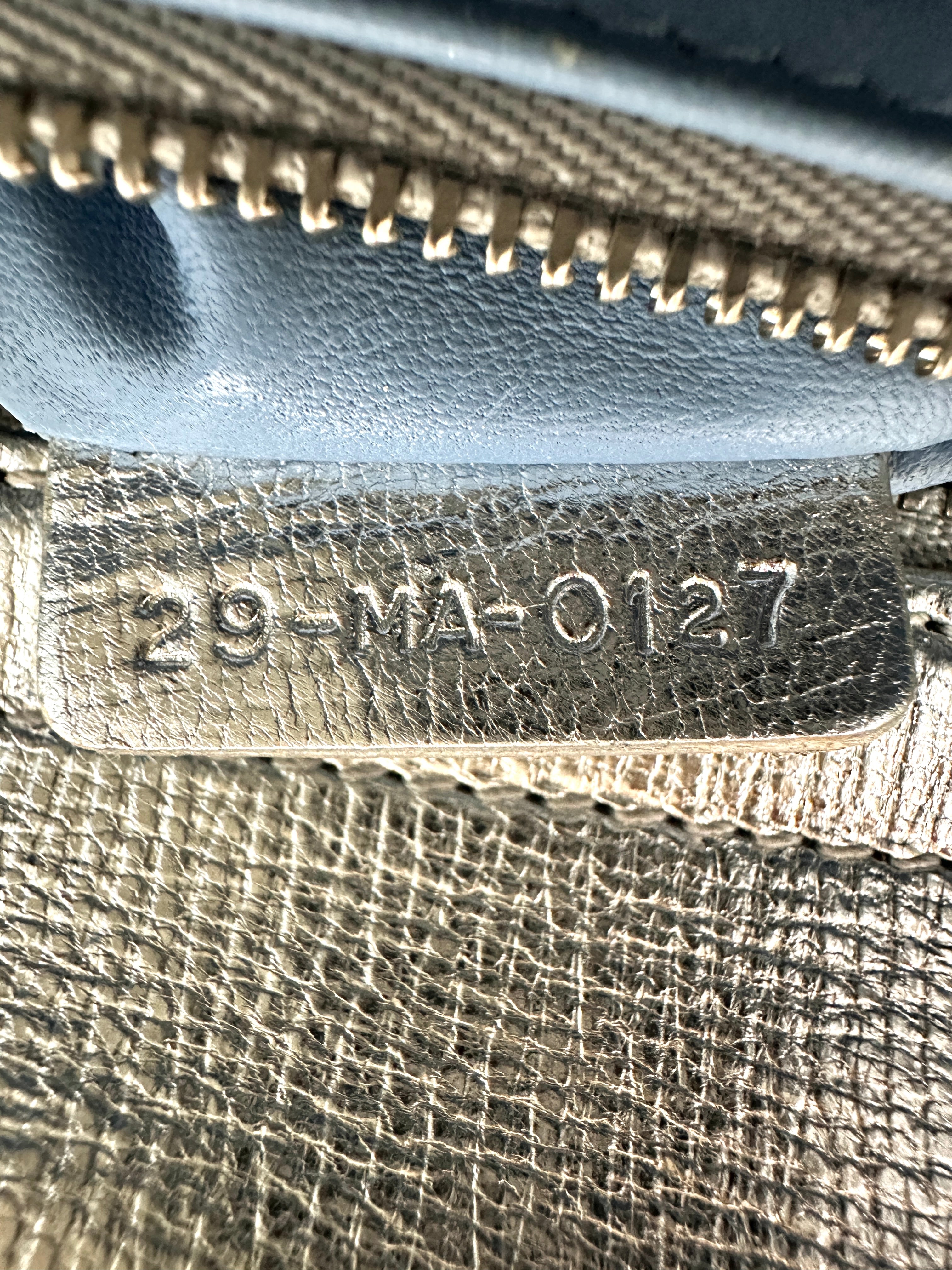 Christian Dior Lady Dior Metallic Silver Leather Handle Bag DR817