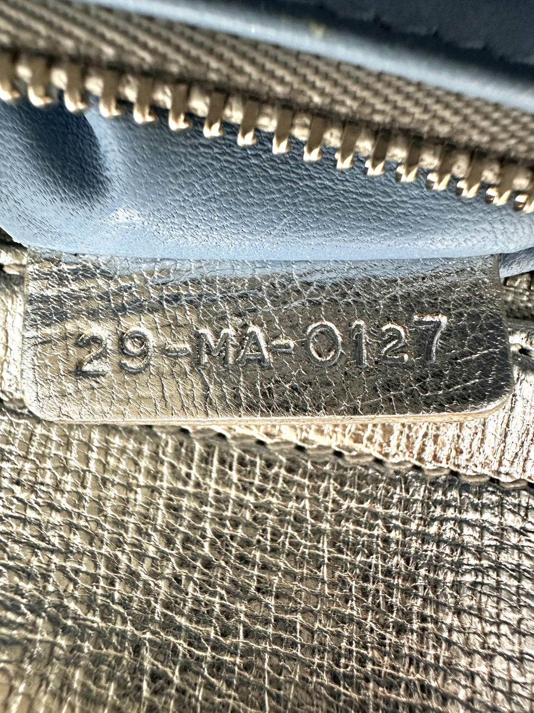 Christian Dior Lady Dior Metallic Silver Leather Handle Bag DR817