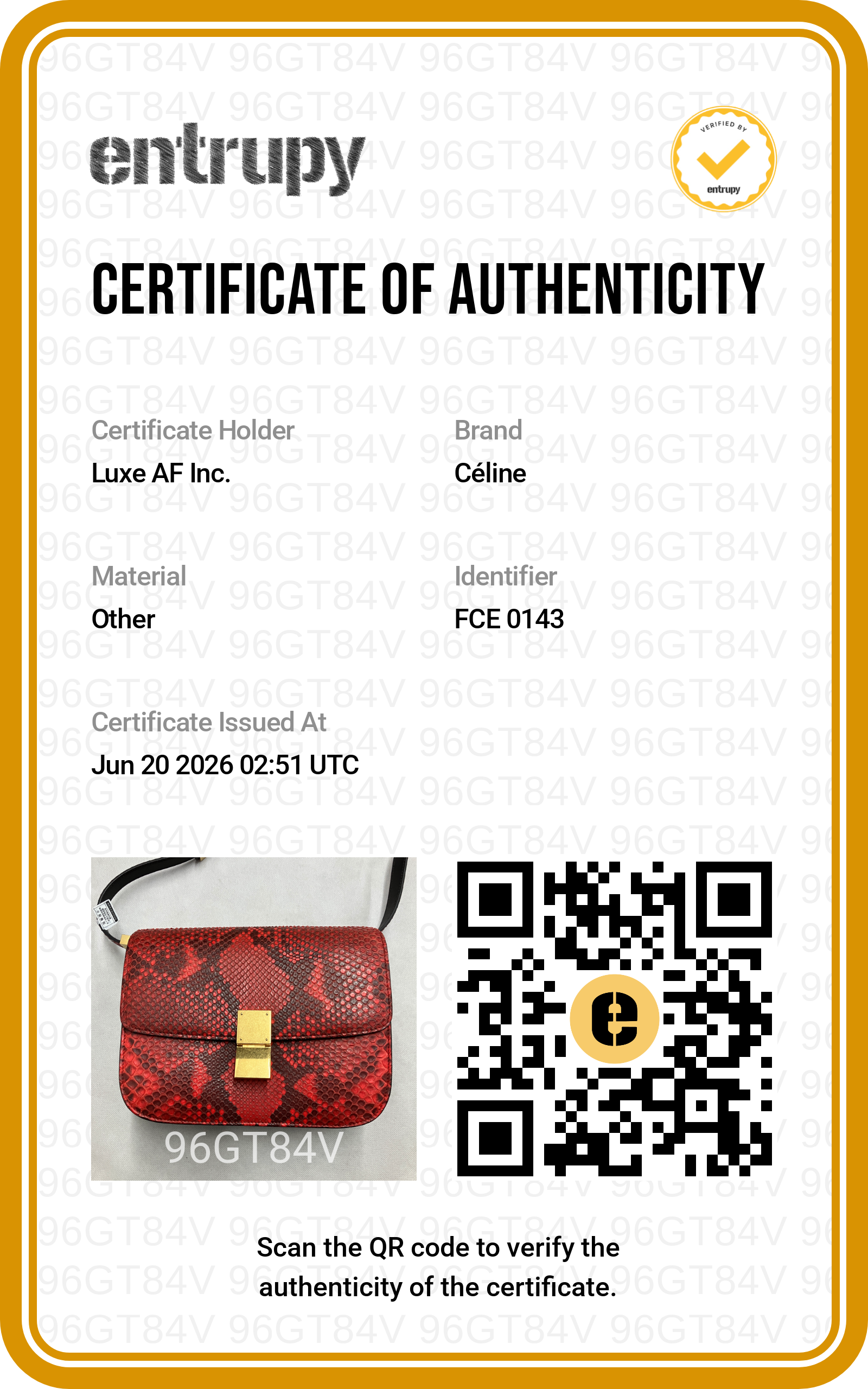 Celine Classic Box Red Python Leather Medium Size Flap Bag CE176