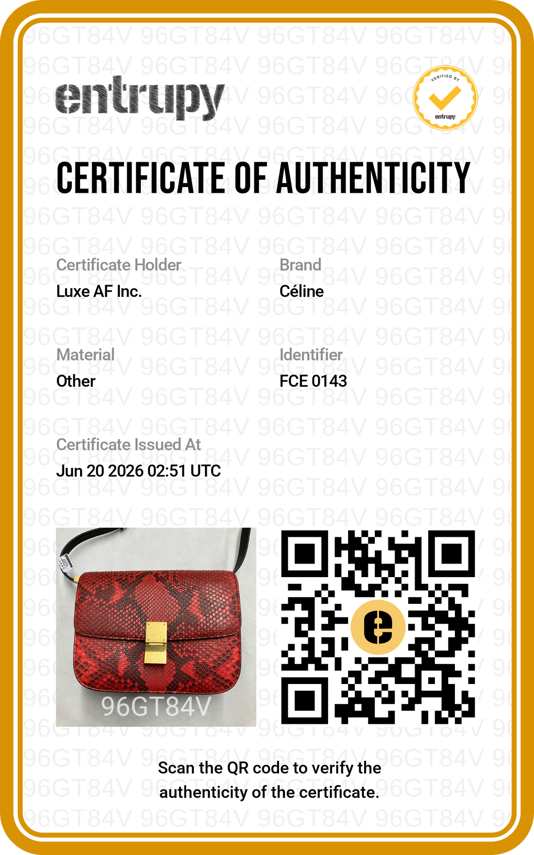 Celine Classic Box Red Python Leather Medium Size Flap Bag CE176