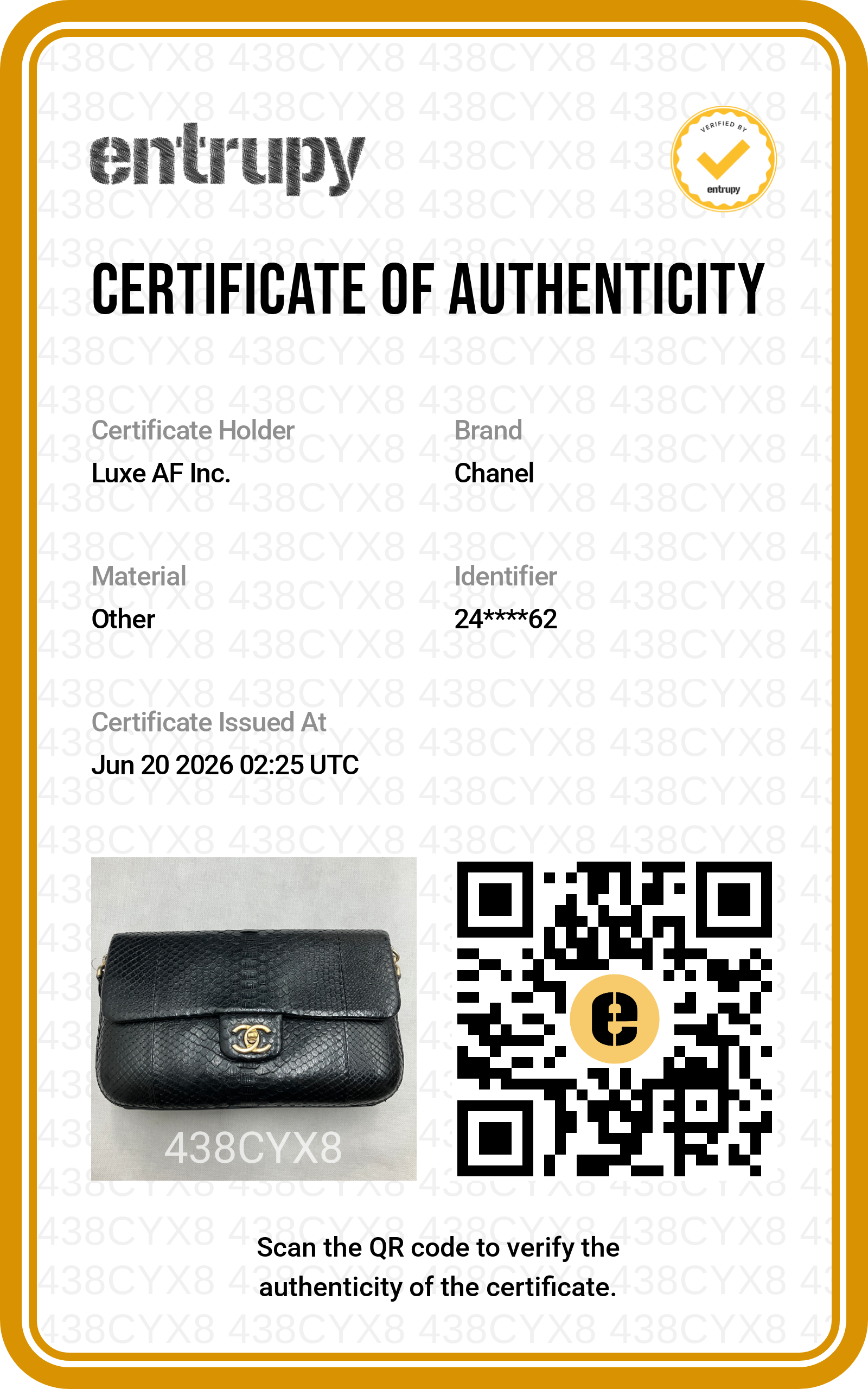 Chanel Classic Flap Black Python Leather Shoulder Bag With Gold Hardware(24***62) CC2217