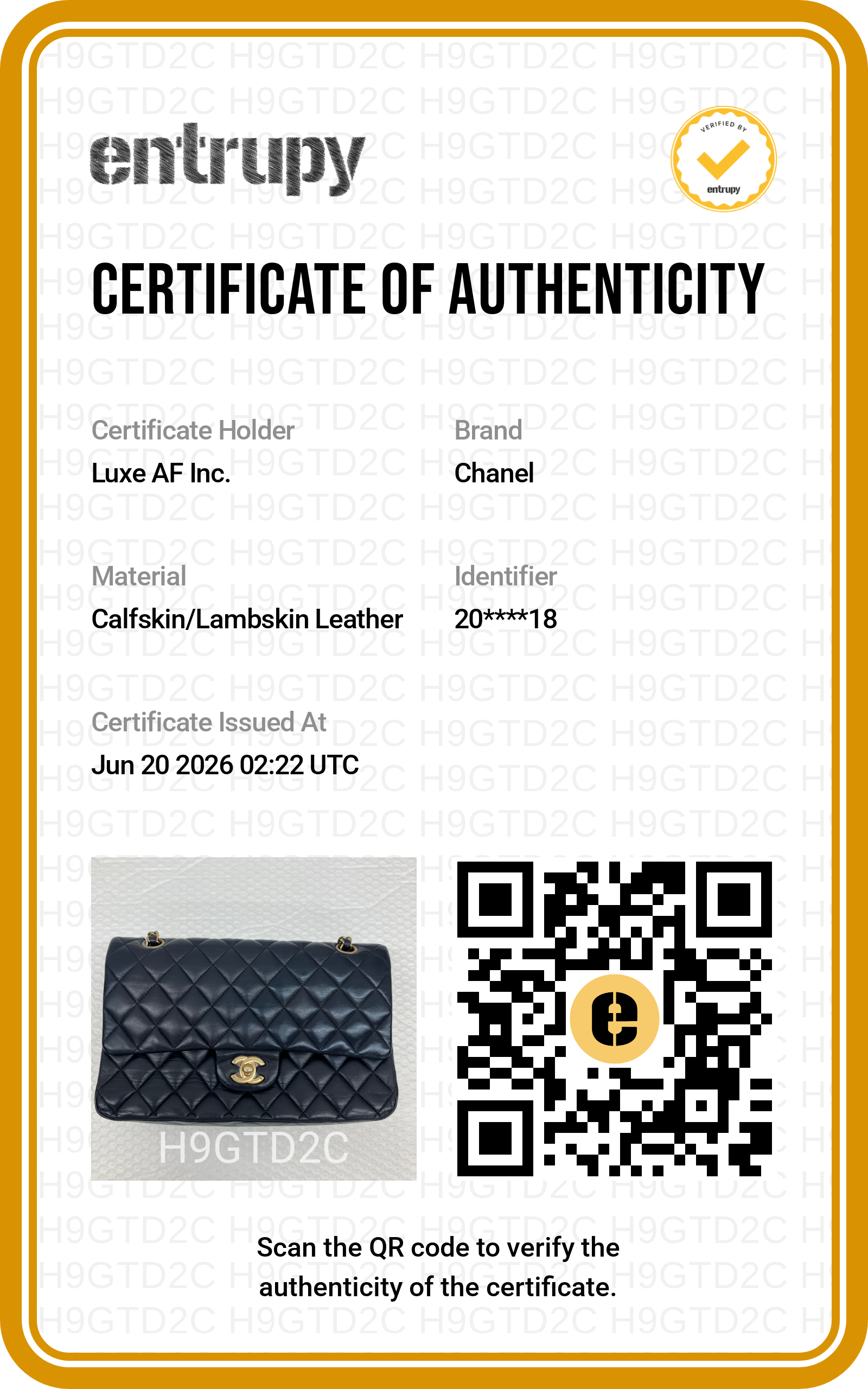Chanel Classic Flap Black Quilted Lambskin Medium Size Shoulder Bag With Gold Buckle(20***18) CC2205