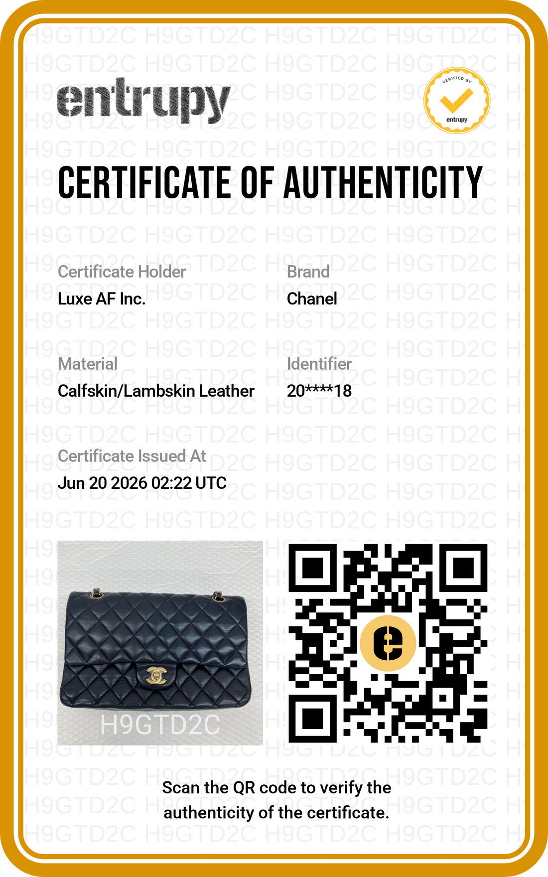 Chanel Classic Flap Black Quilted Lambskin Medium Size Shoulder Bag With Gold Buckle(20***18) CC2205