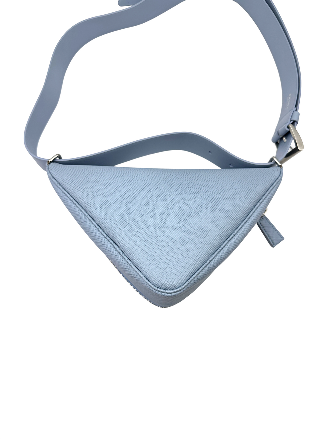 Prada Light Blue Triangle Saffiano Leather Shoulder Bag PR505