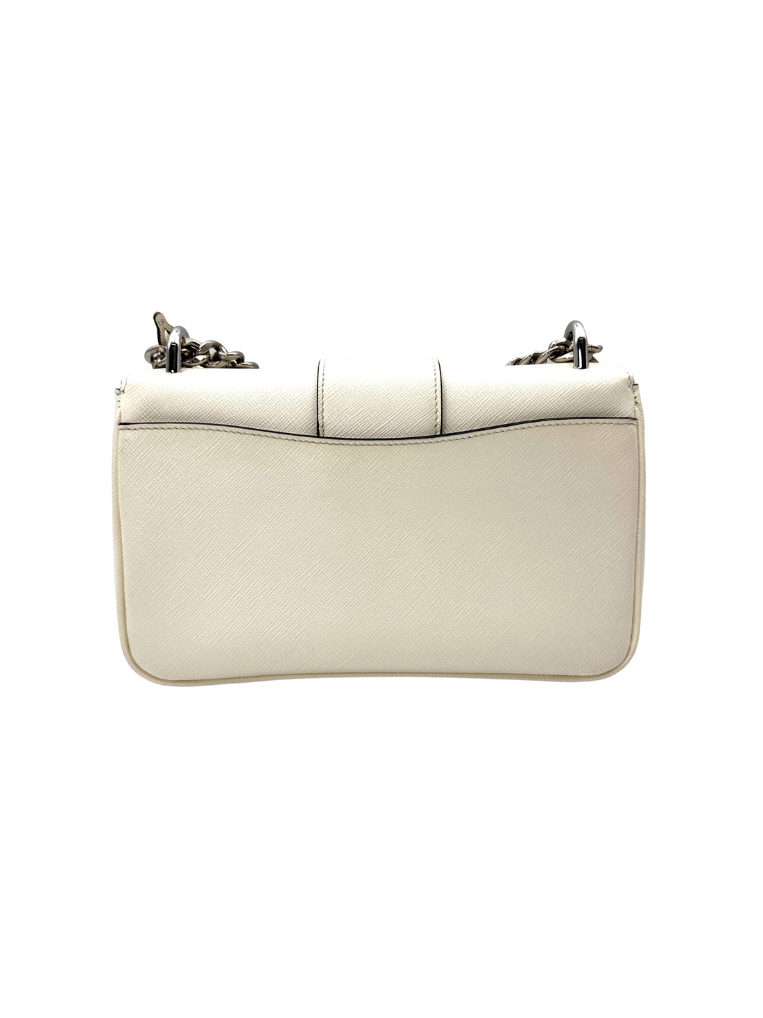 Prada Milano White Leather Chain Shoulder Bag PR504
