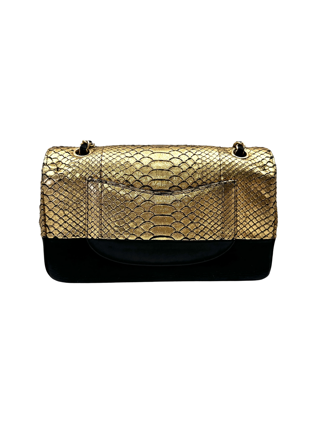 Chanel Classic Flap Metallic Gold Python Leather Shoulder Bag(23***97) CC2226