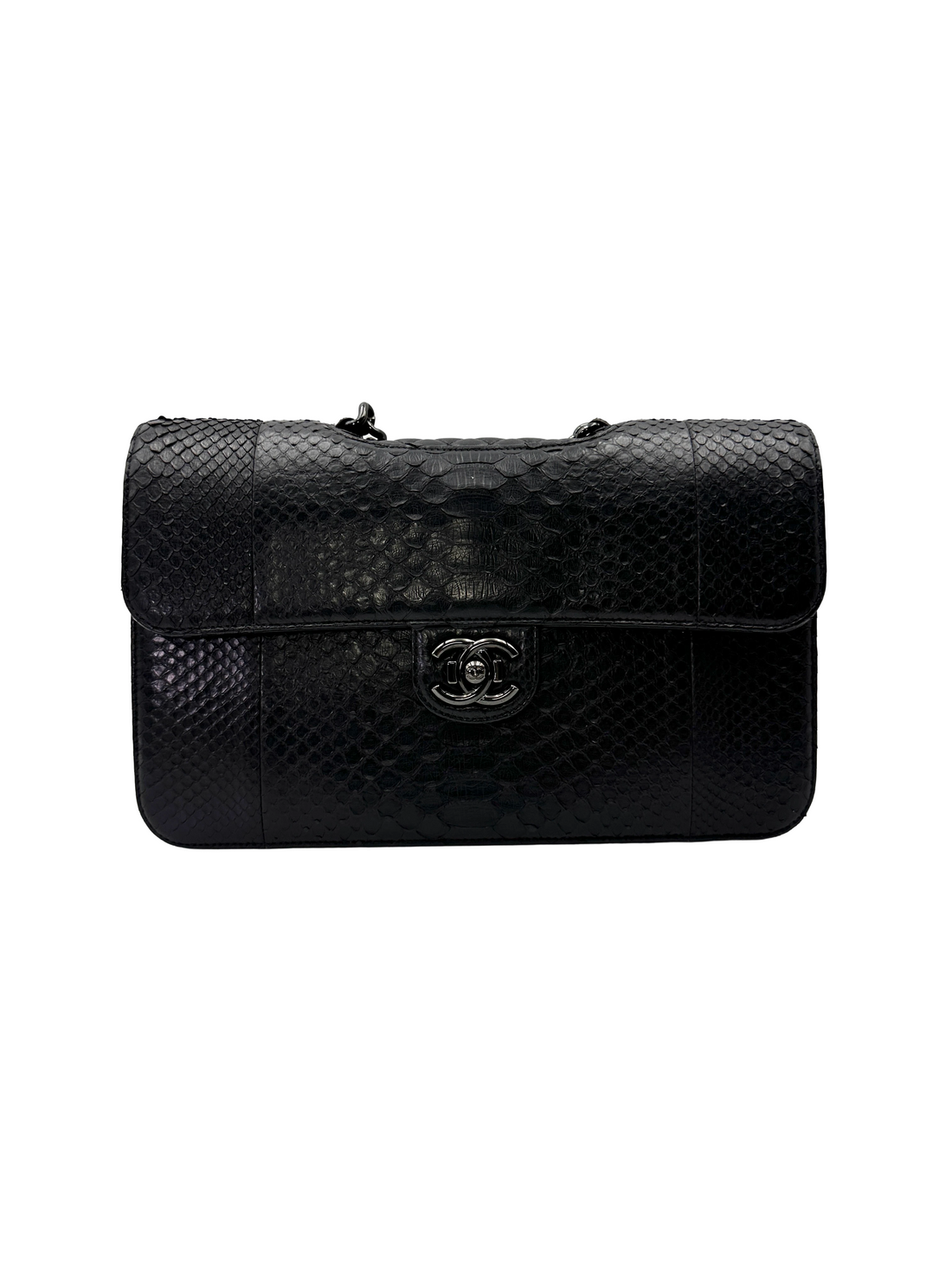 Chanel Perfect Edge Black Lizard Leather Medium Size Flap Bag(20***60) CC2227