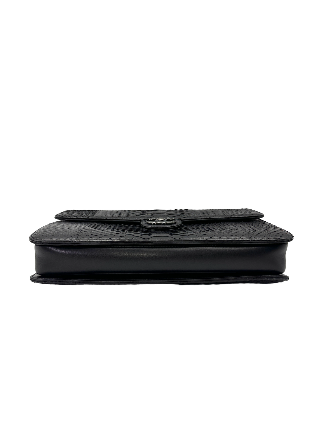 Chanel Perfect Edge Black Lizard Leather Medium Size Flap Bag(20***60) CC2227