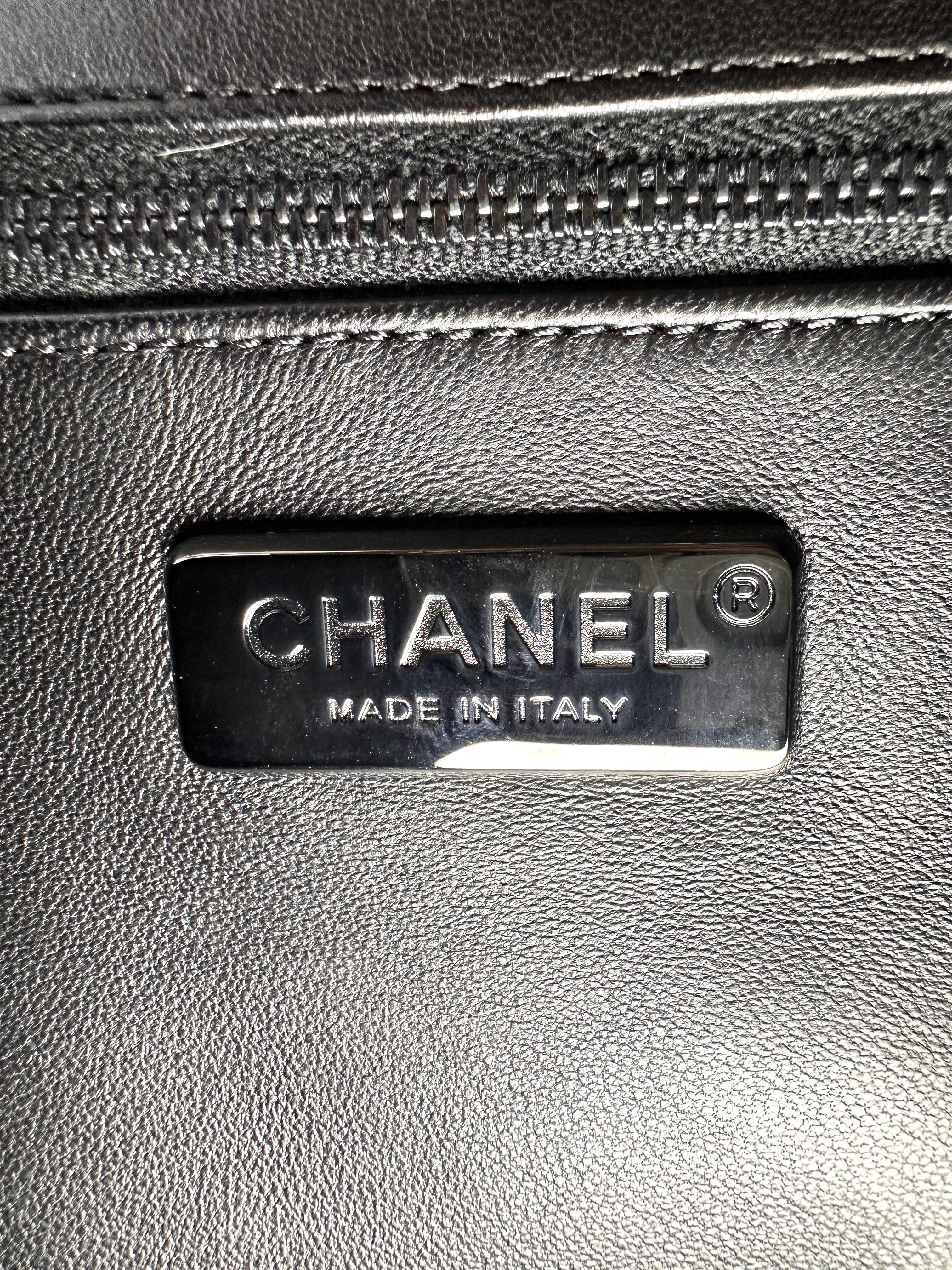 Chanel Perfect Edge Black Lizard Leather Medium Size Flap Bag(20***60) CC2227