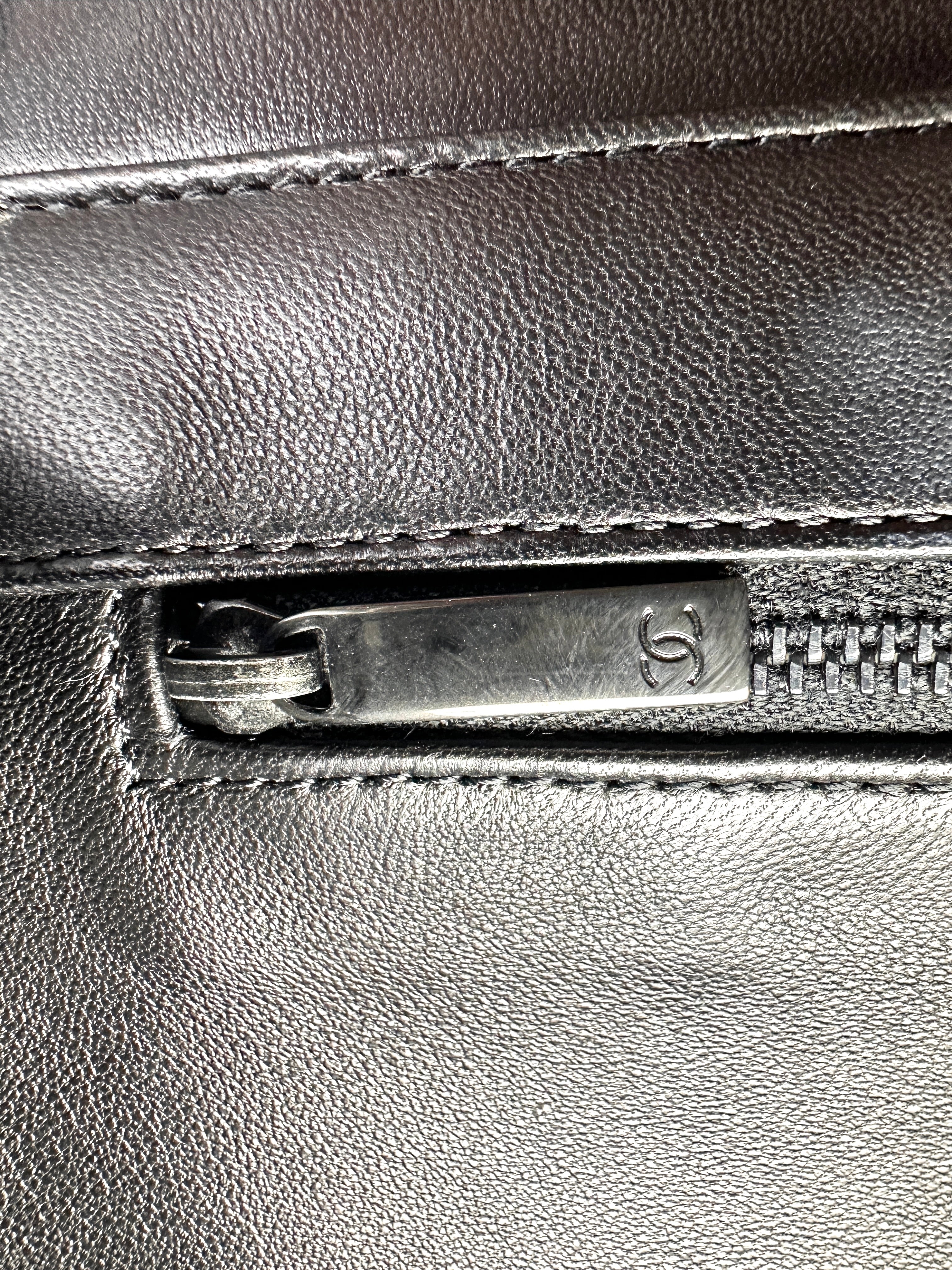 Chanel Perfect Edge Black Lizard Leather Medium Size Flap Bag(20***60) CC2227