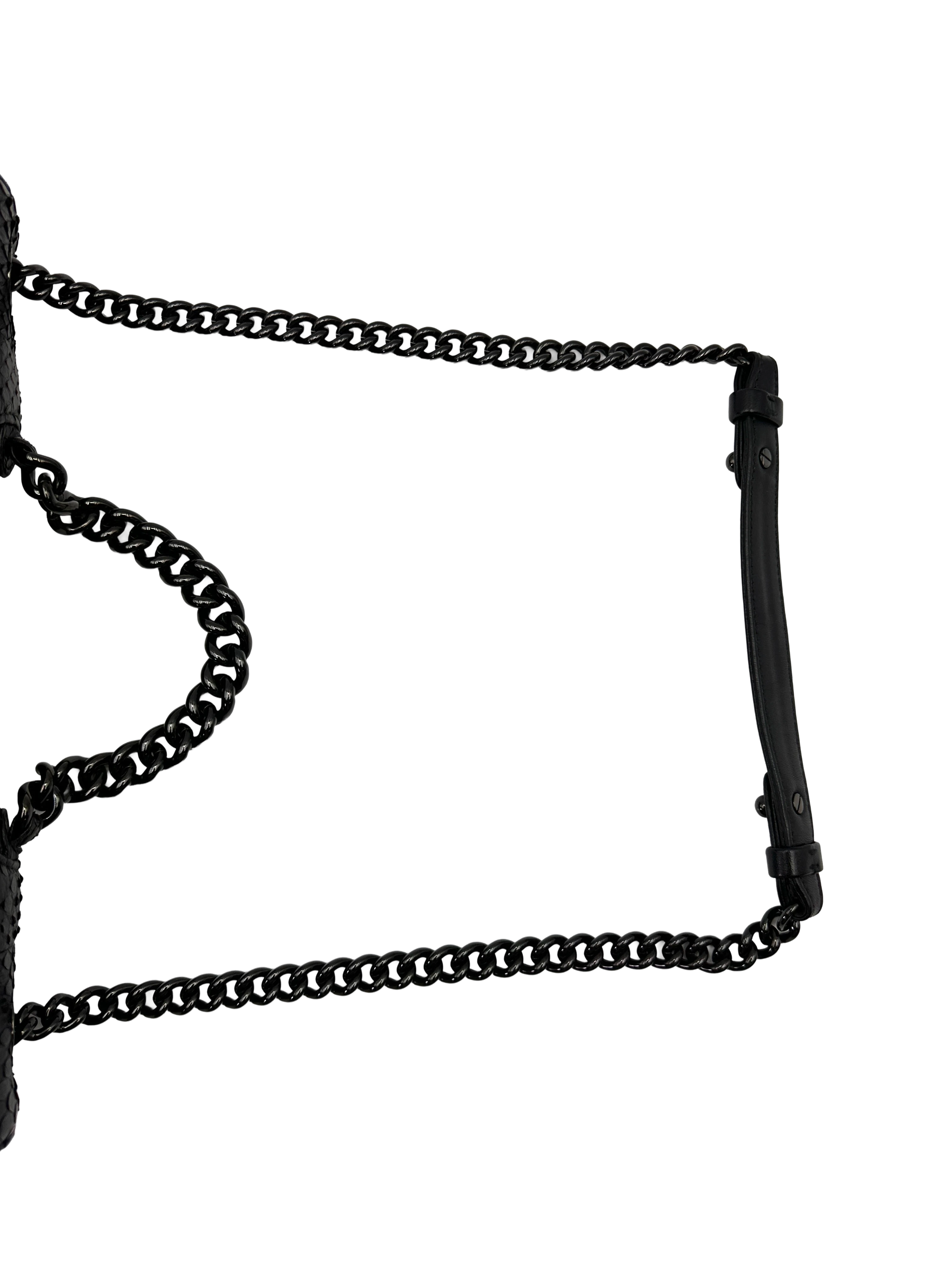 Chanel Perfect Edge Black Lizard Leather Medium Size Flap Bag(20***60) CC2227