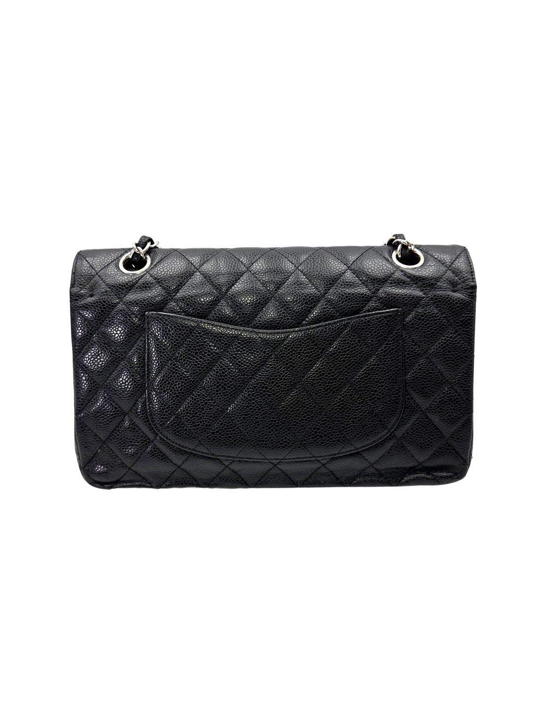 Chanel Classic Flap Black Quilted Leather Medium Size Shoulder Bag With Silver Buckle(13***87) CC2222