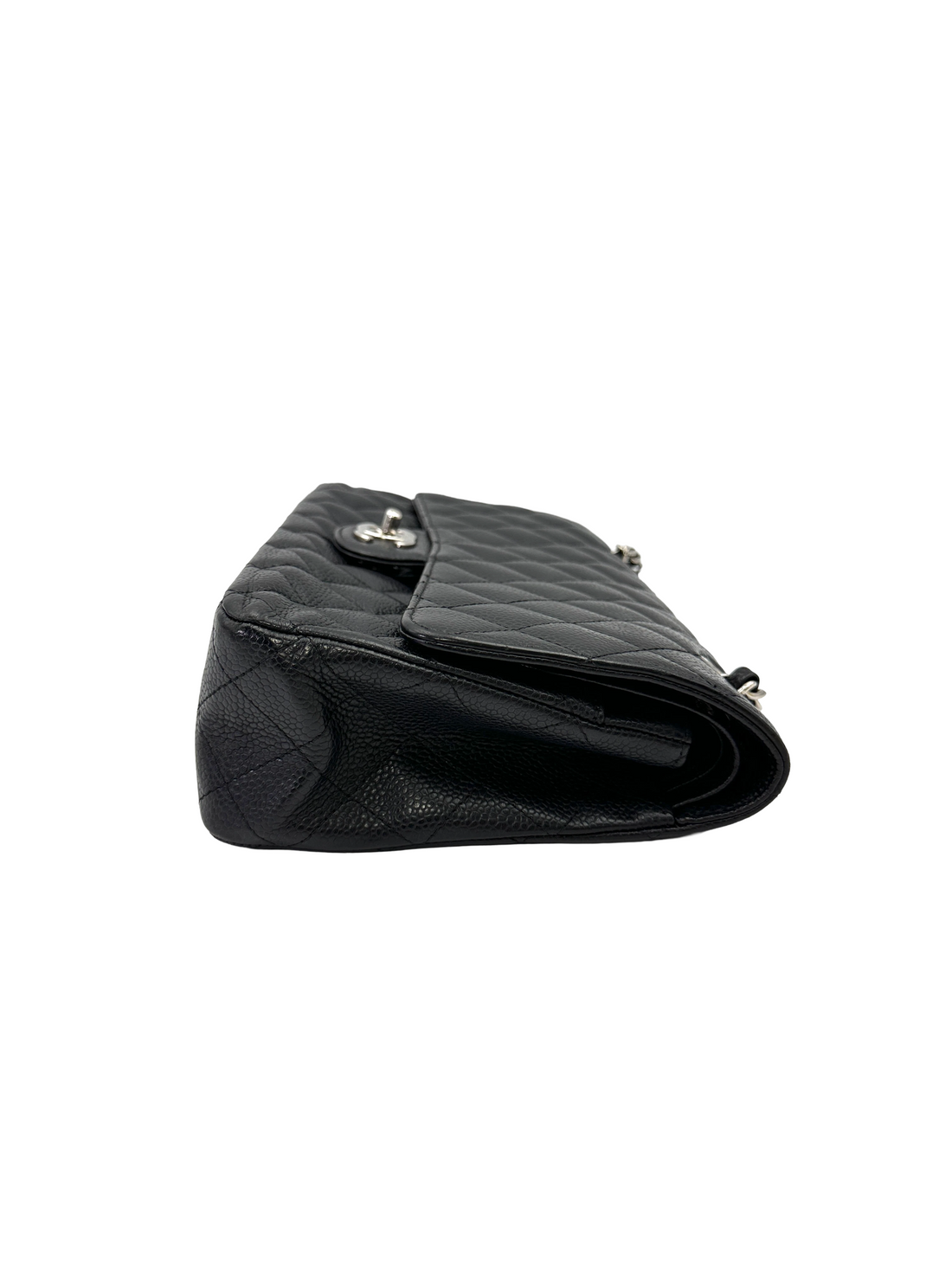 Chanel Classic Flap Black Quilted Leather Medium Size Shoulder Bag With Silver Buckle(13***87) CC2222