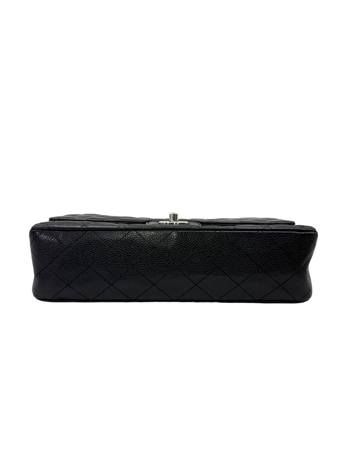 Chanel Classic Flap Black Quilted Leather Medium Size Shoulder Bag With Silver Buckle(13***87) CC2222