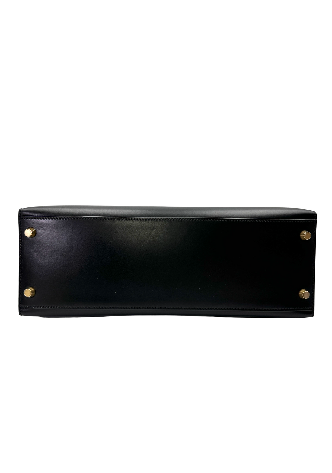 Hermes Kelly32 Black Leather Top Handle Bag With Gold Hardware HR128
