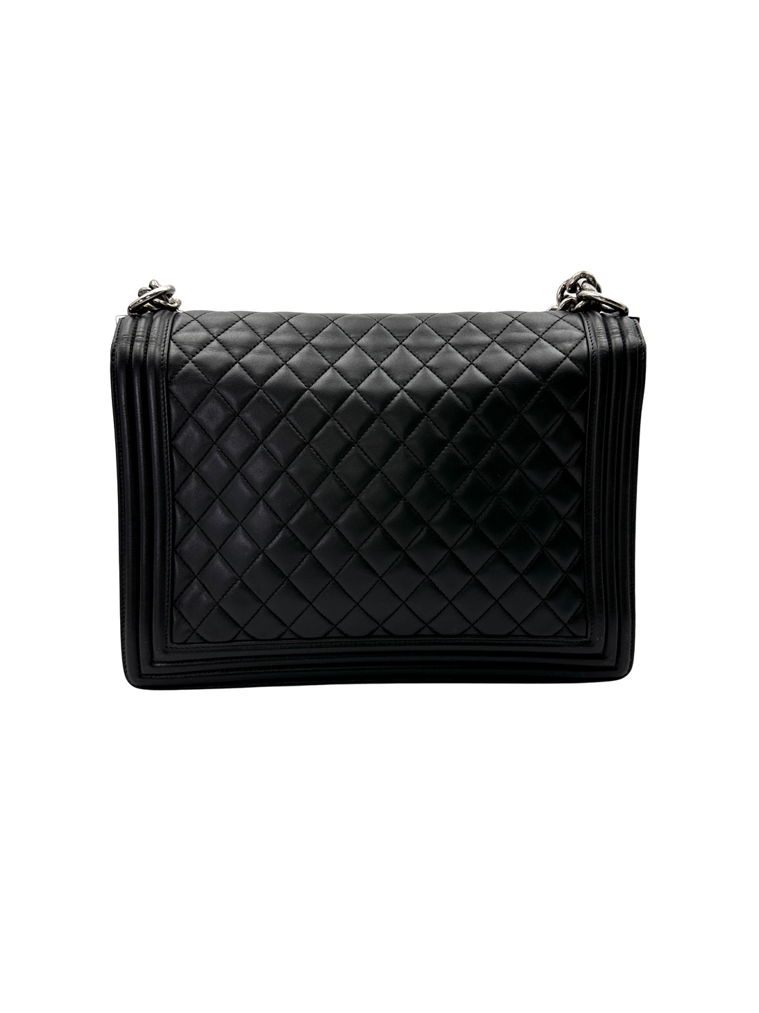 Chanel LeBoy Black Quilted Leather Flap Bag With Silver Buckle(18***97) CC2229