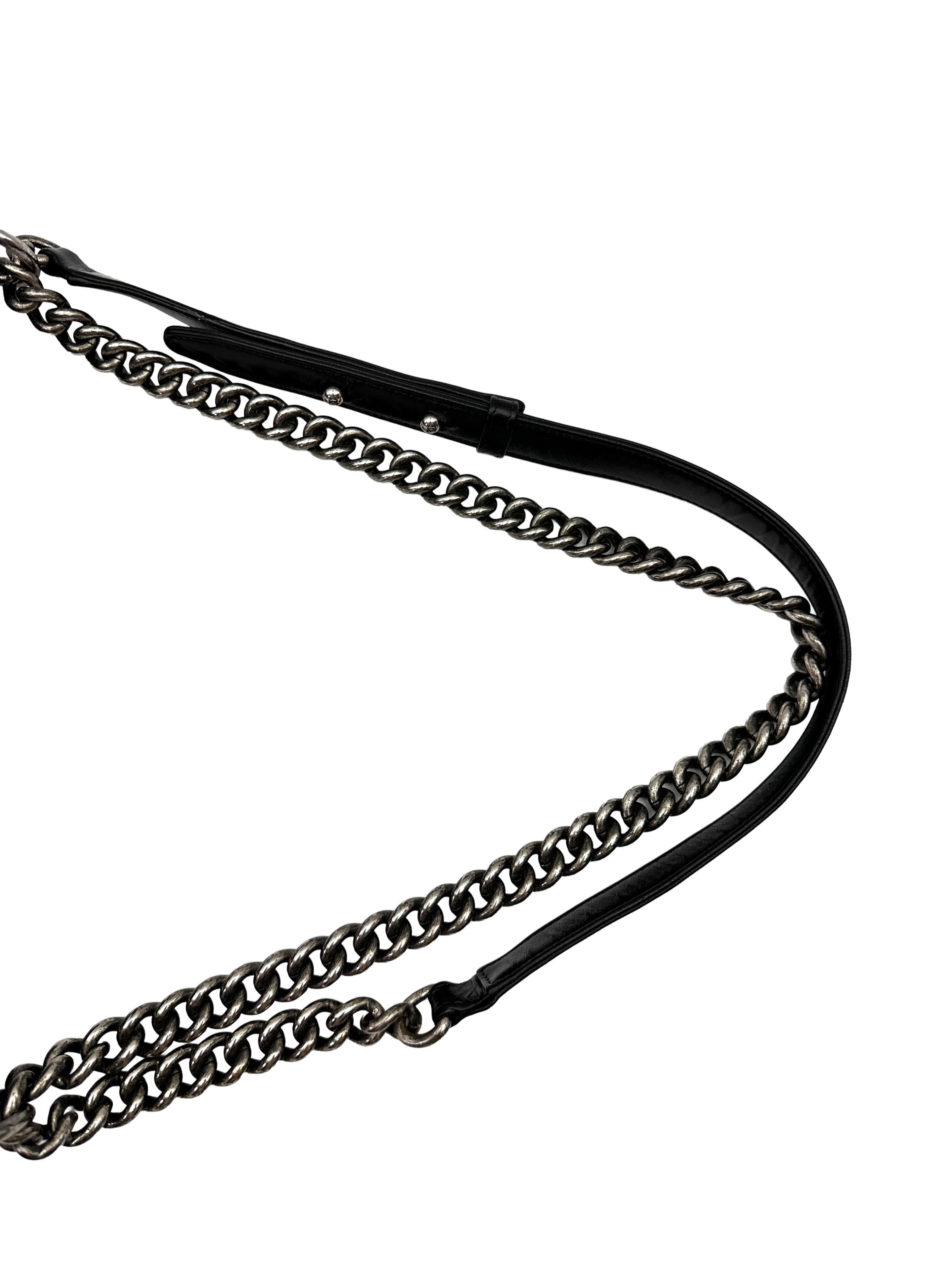 Chanel LeBoy Black Quilted Leather Flap Bag With Silver Buckle(18***97) CC2229