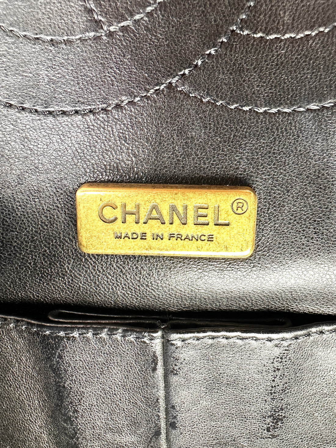Chanel 2.55 Reissue Gold/Black Python Leather Medium Size Flap Bag(14***71) CC2228