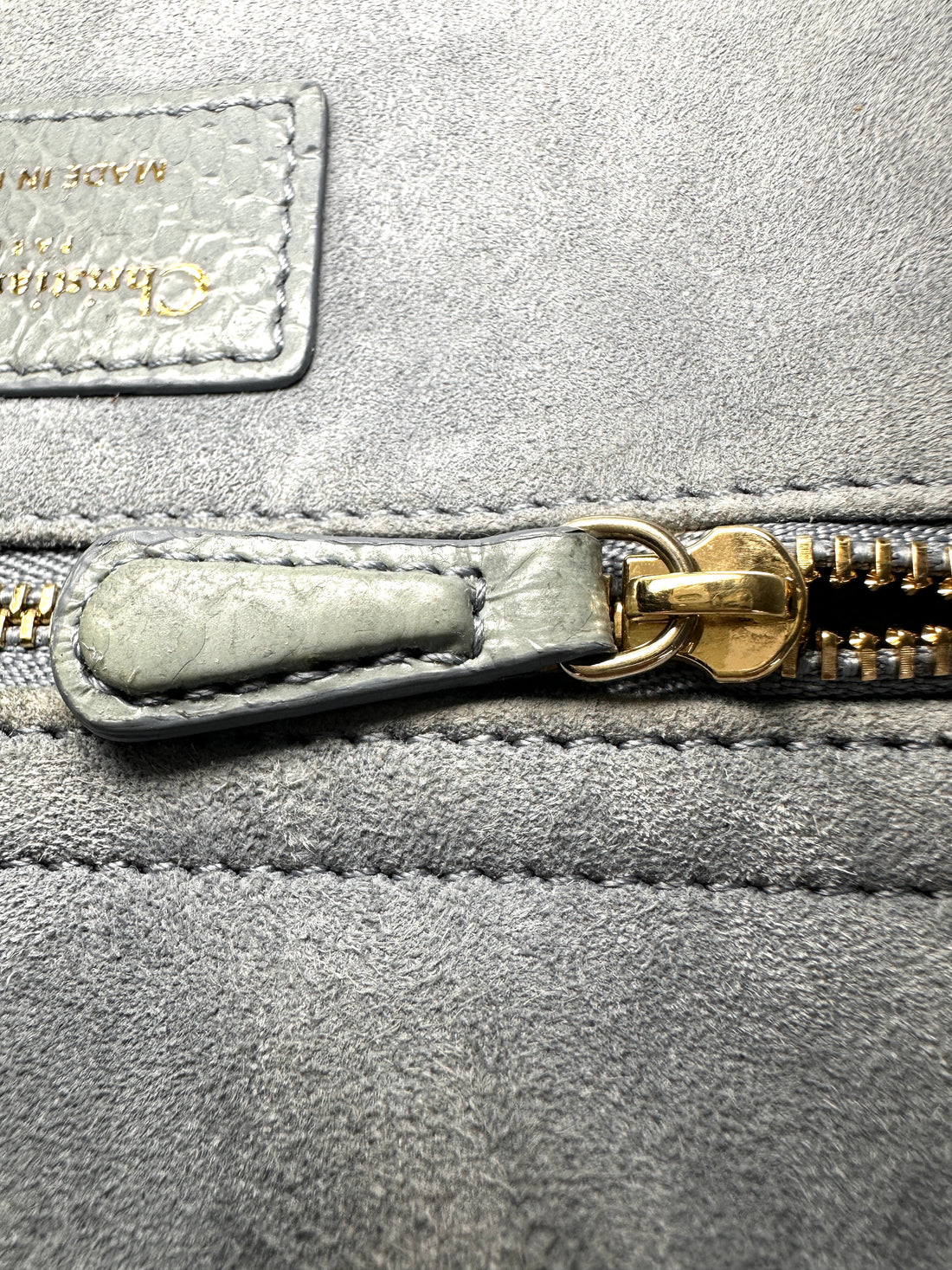 Christian Dior Lady Dior Light Blue Lizard Leather Small Size Handle Bag DR818