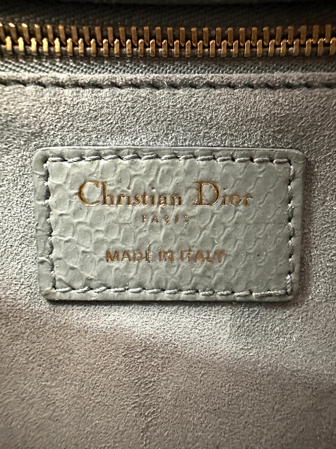 Christian Dior Lady Dior Light Blue Lizard Leather Small Size Handle Bag DR818