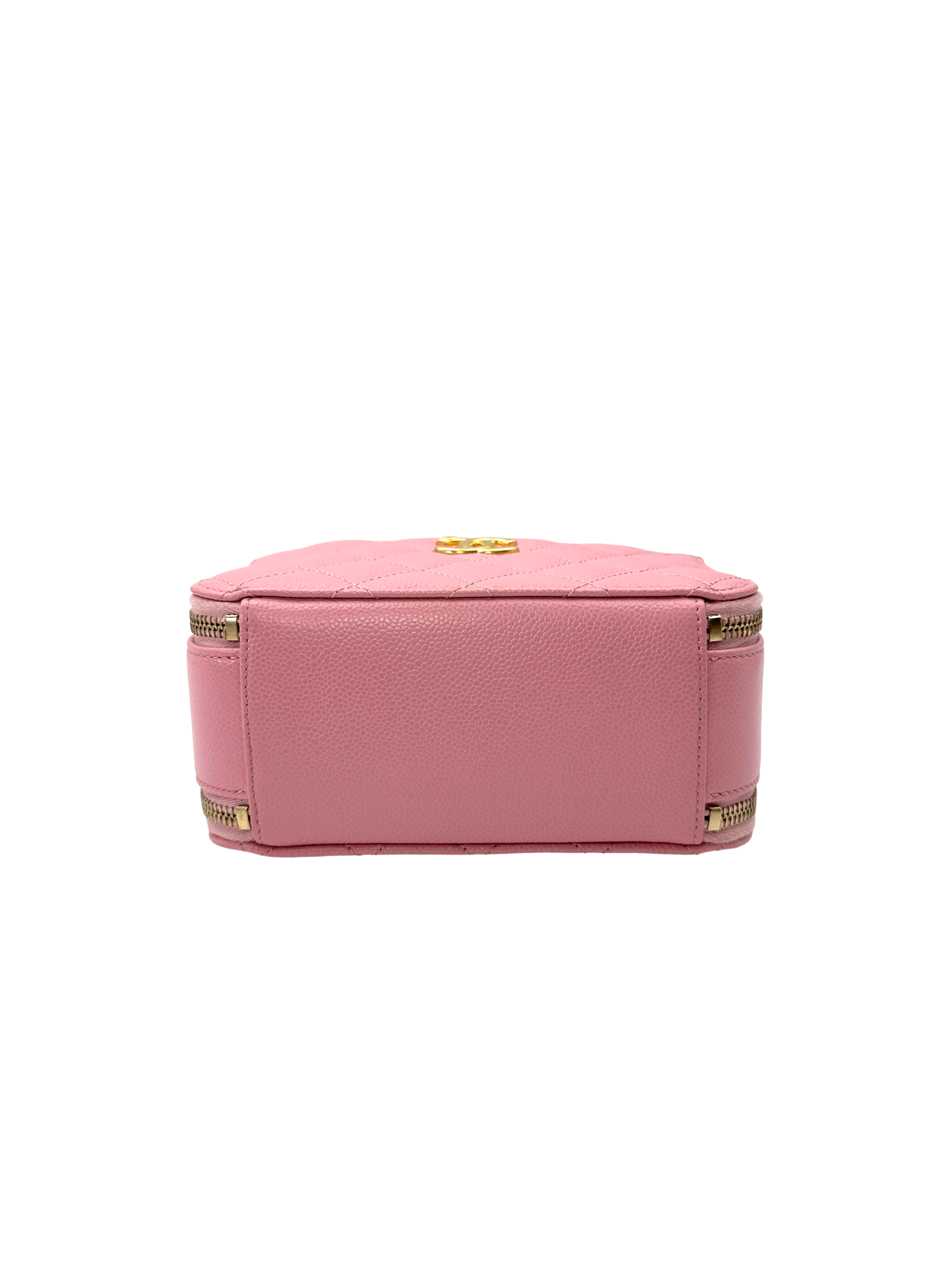 Chanel 22S Pink Quilted Leather Top Handle Vanity Case With Gold Hardware(PG***5G) CC2231