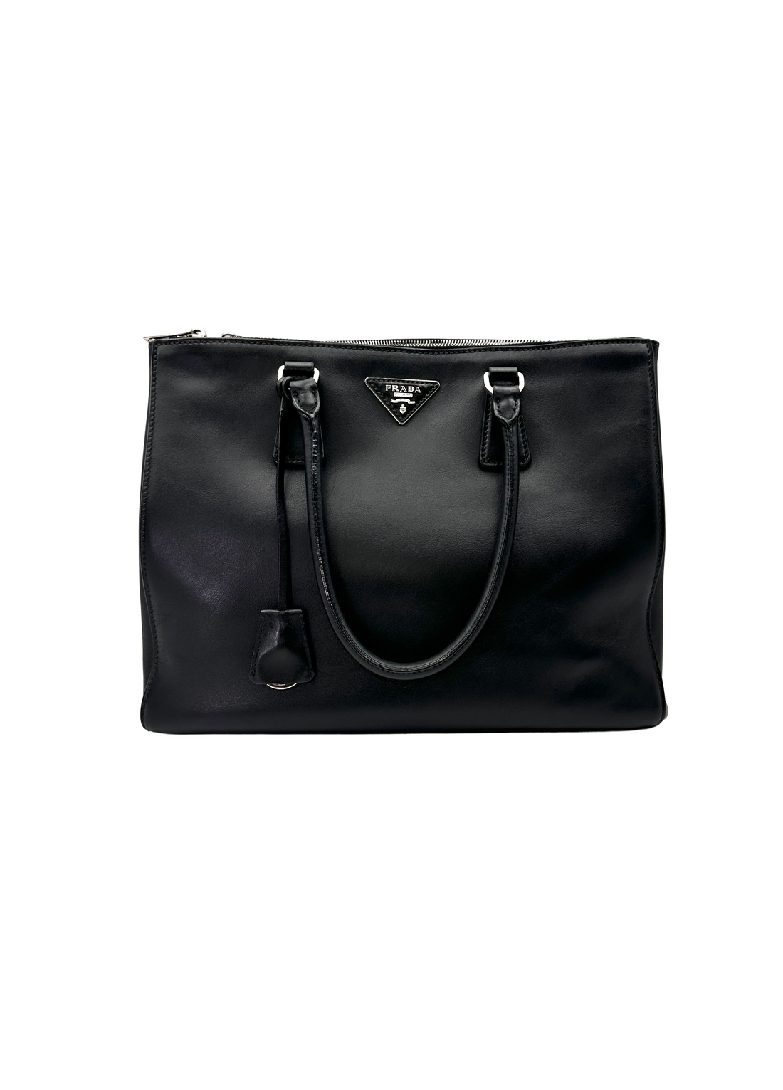 Prada Galleria Black Saffiano Leather Handle Bag PR506