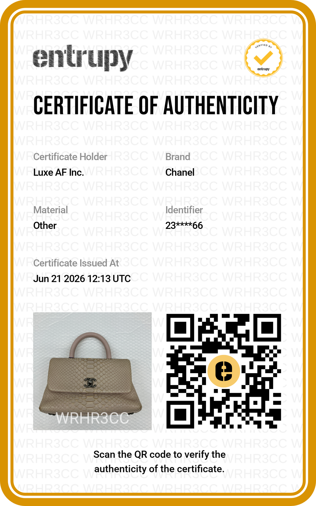 Chanel CoCo Handle Beige Python Leather Shoulder Bag(23***66) CC2237