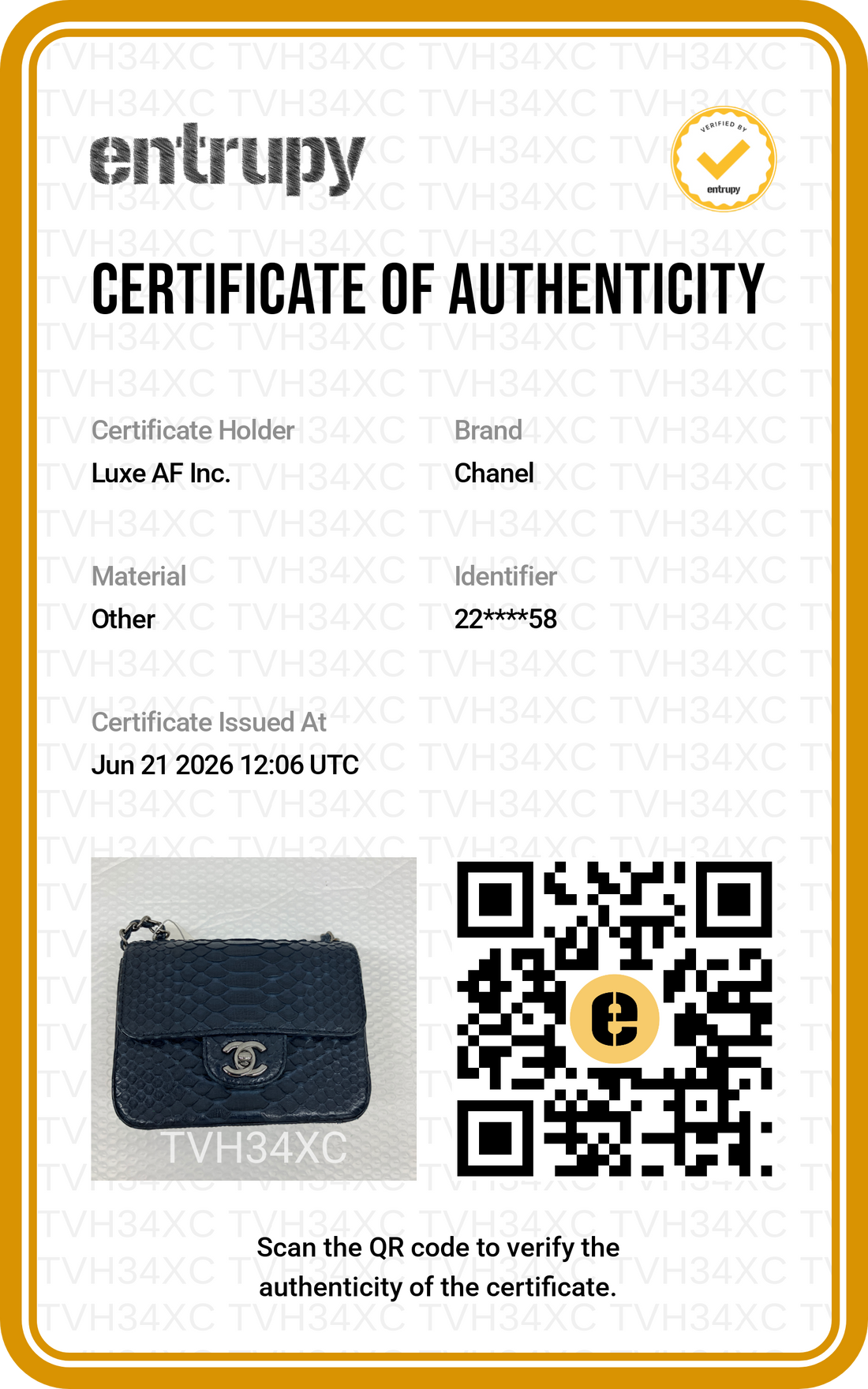 Chanel Classic Flap Navy Python Leather Shoulder Bag(22***58) CC2236