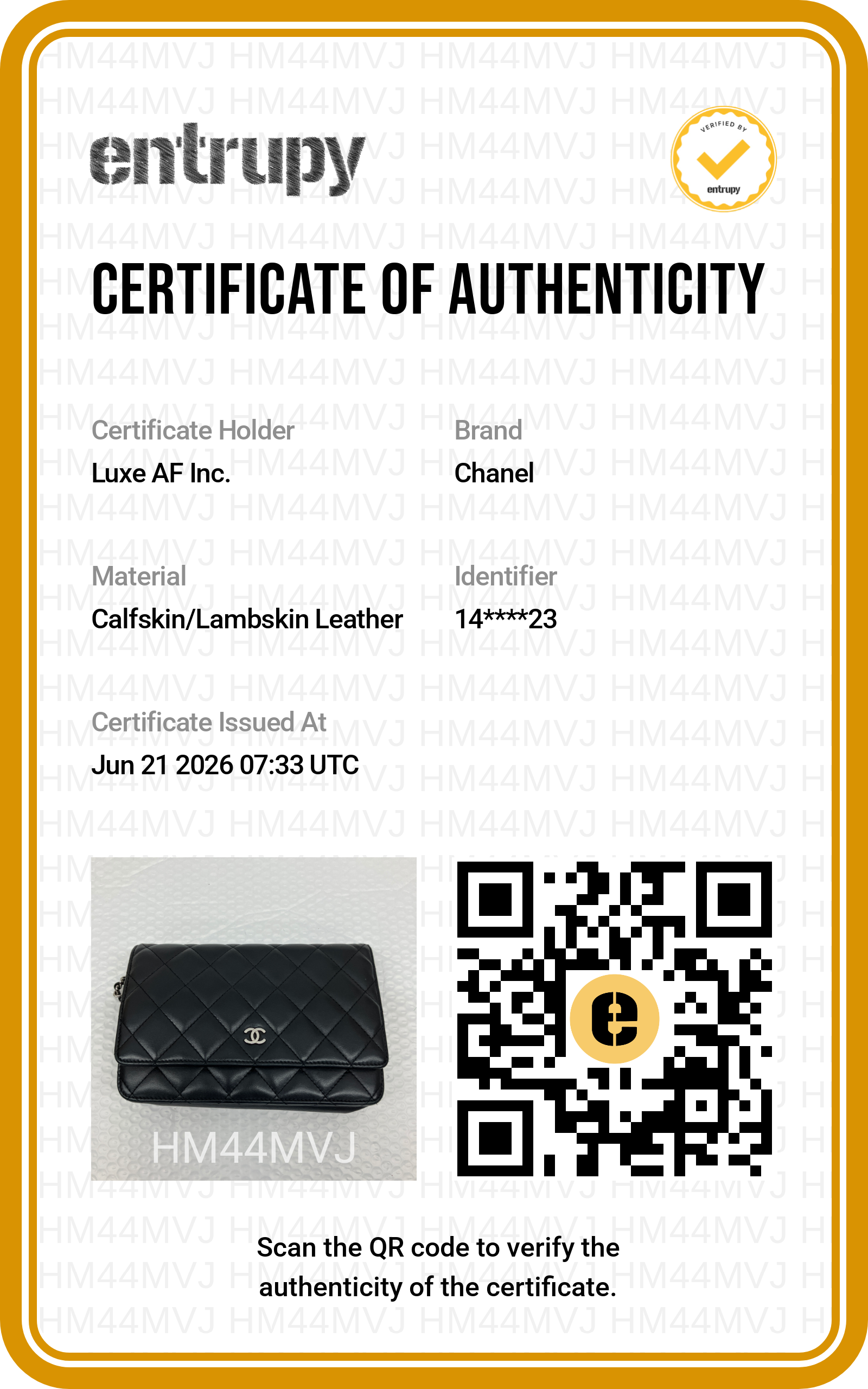 Chanel Black Quilted Leather Wallet On Chain(14***23) CC2230