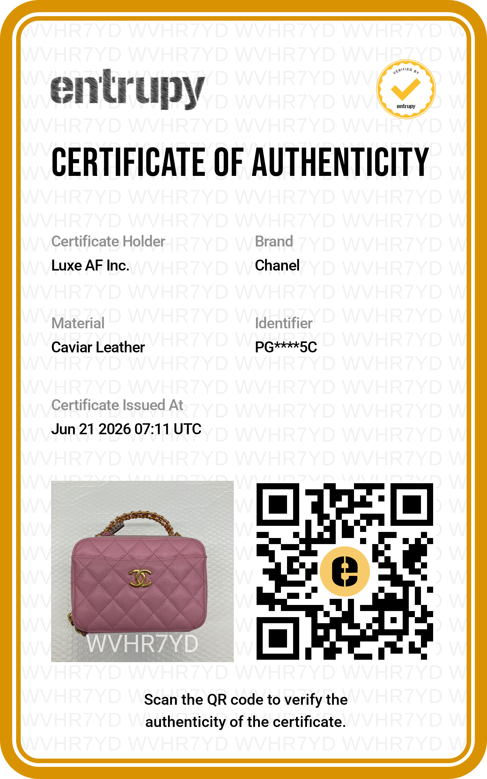 Chanel 22S Pink Quilted Leather Top Handle Vanity Case With Gold Hardware(PG***5G) CC2231