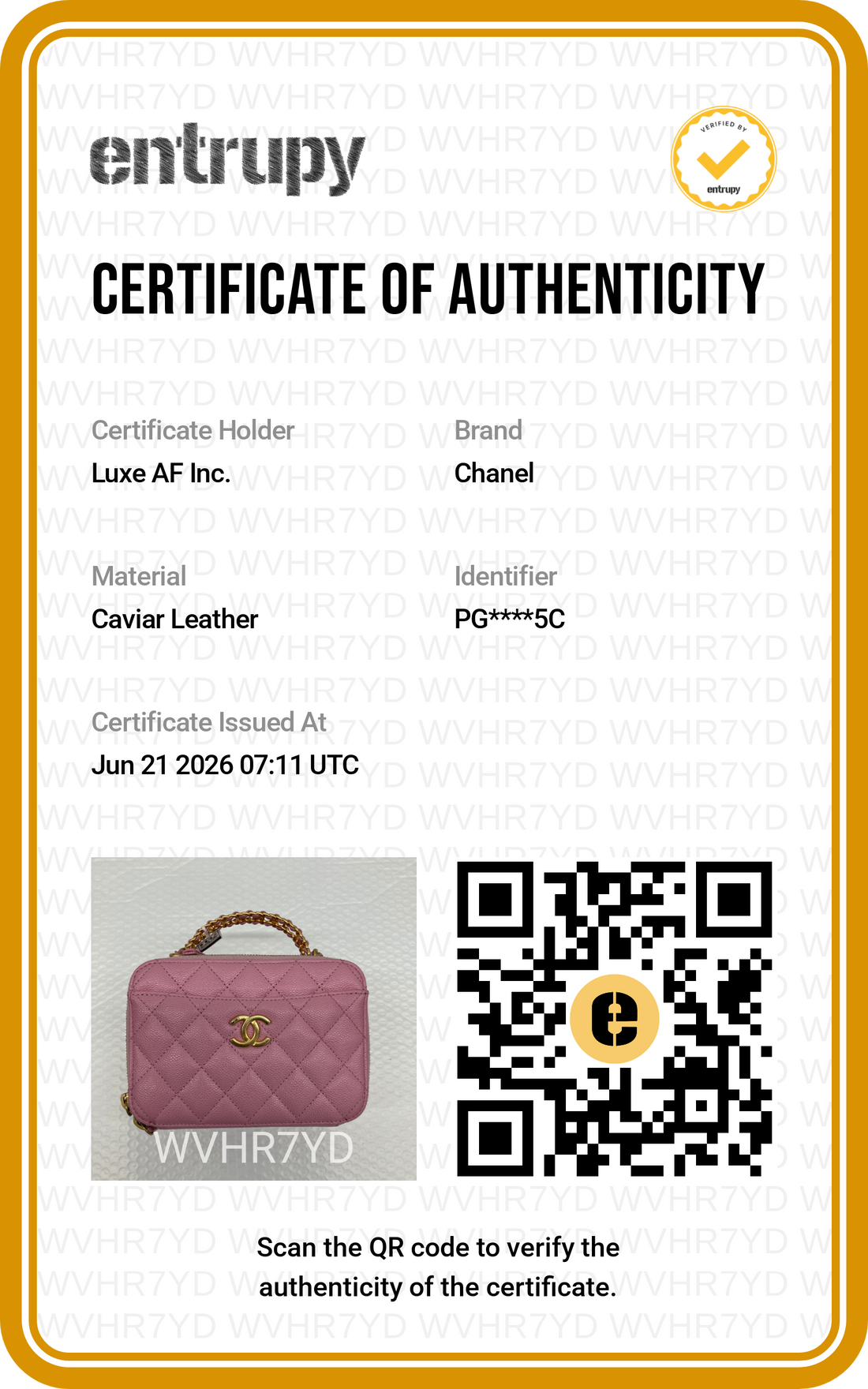 Chanel 22S Pink Quilted Leather Top Handle Vanity Case With Gold Hardware(PG***5G) CC2231