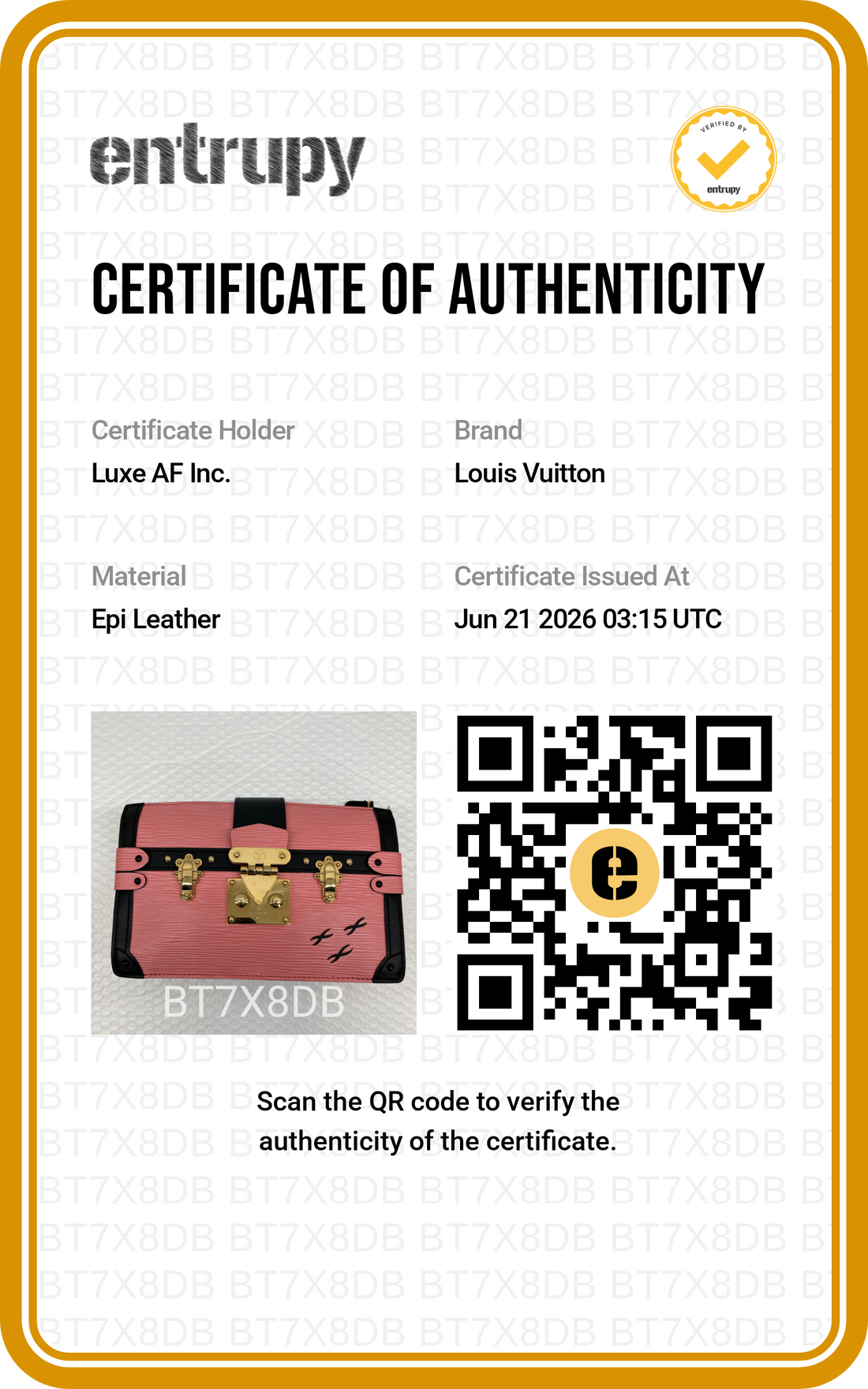 Louis Vuitton Trunk Clutch Pink Epi Leather Bag LV3081