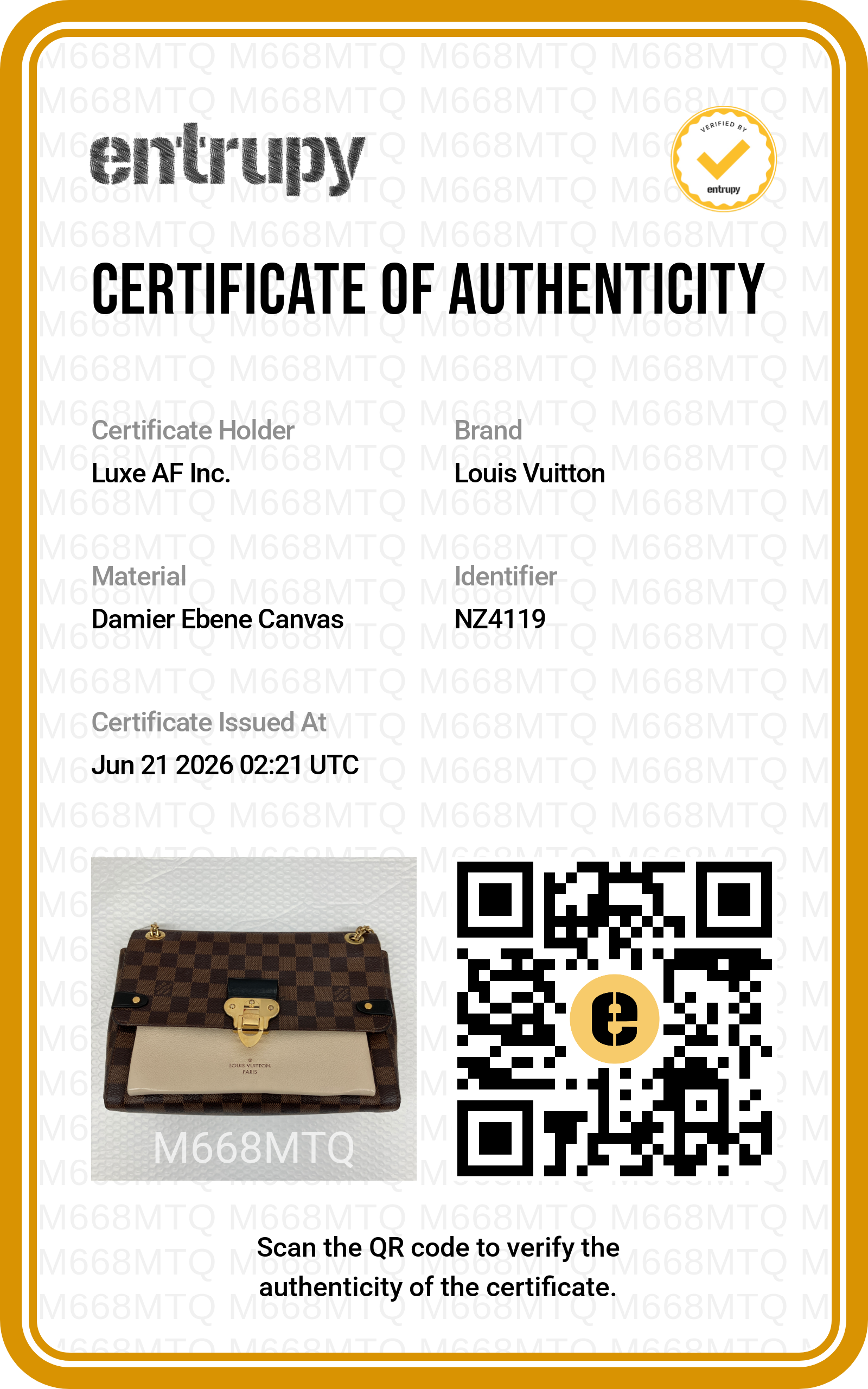Louis Vuitton Vavin Damier Ebene & White Leather Canvas Wallet On Chain LV3079
