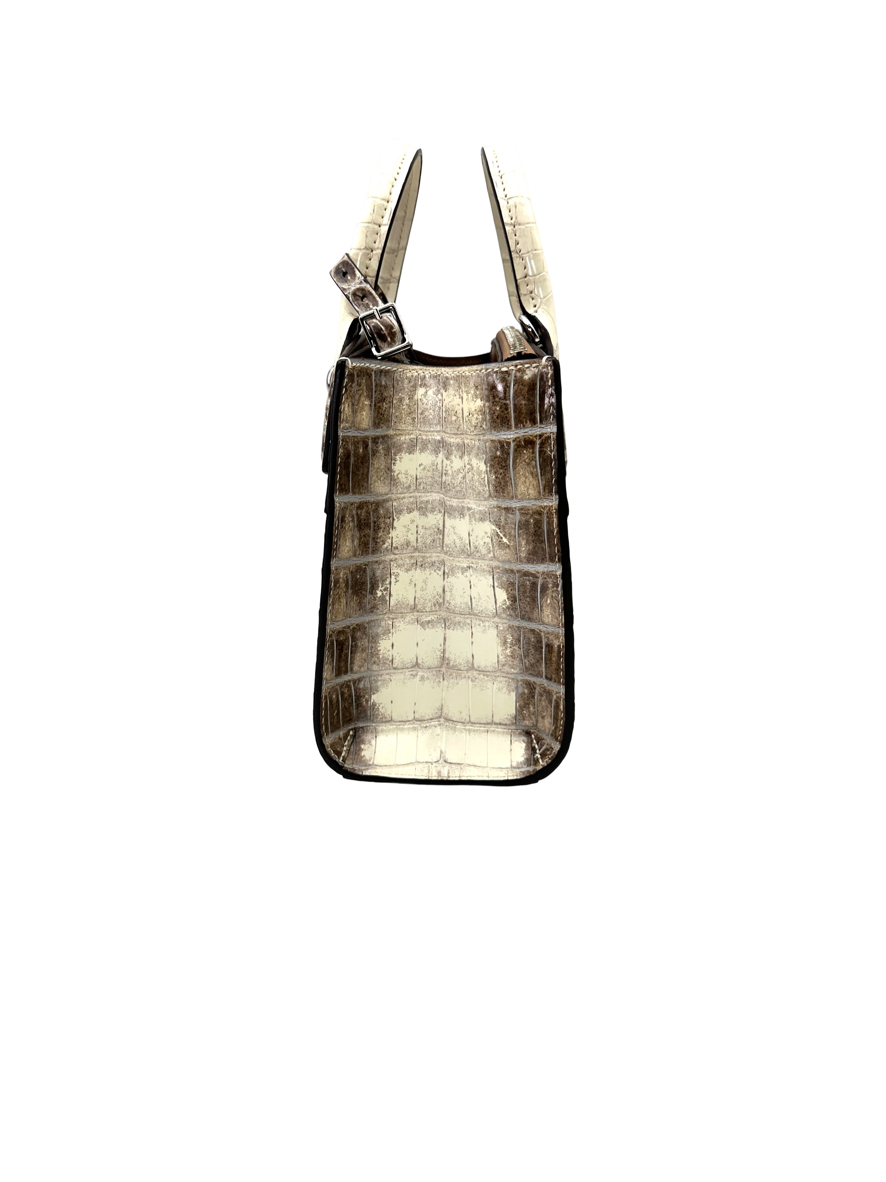 Louis Vuitton City Steamer White Sahara Crocodile Leather Mini Handle Bag LV3098