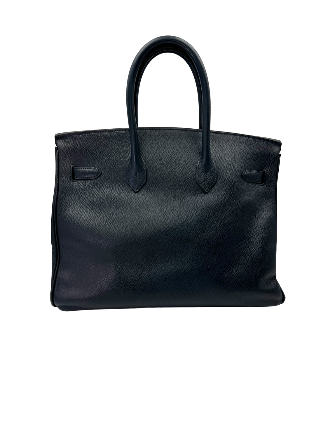 Hermes Kelly Black Leather Top Handle Bag With Gold Hardware HR129