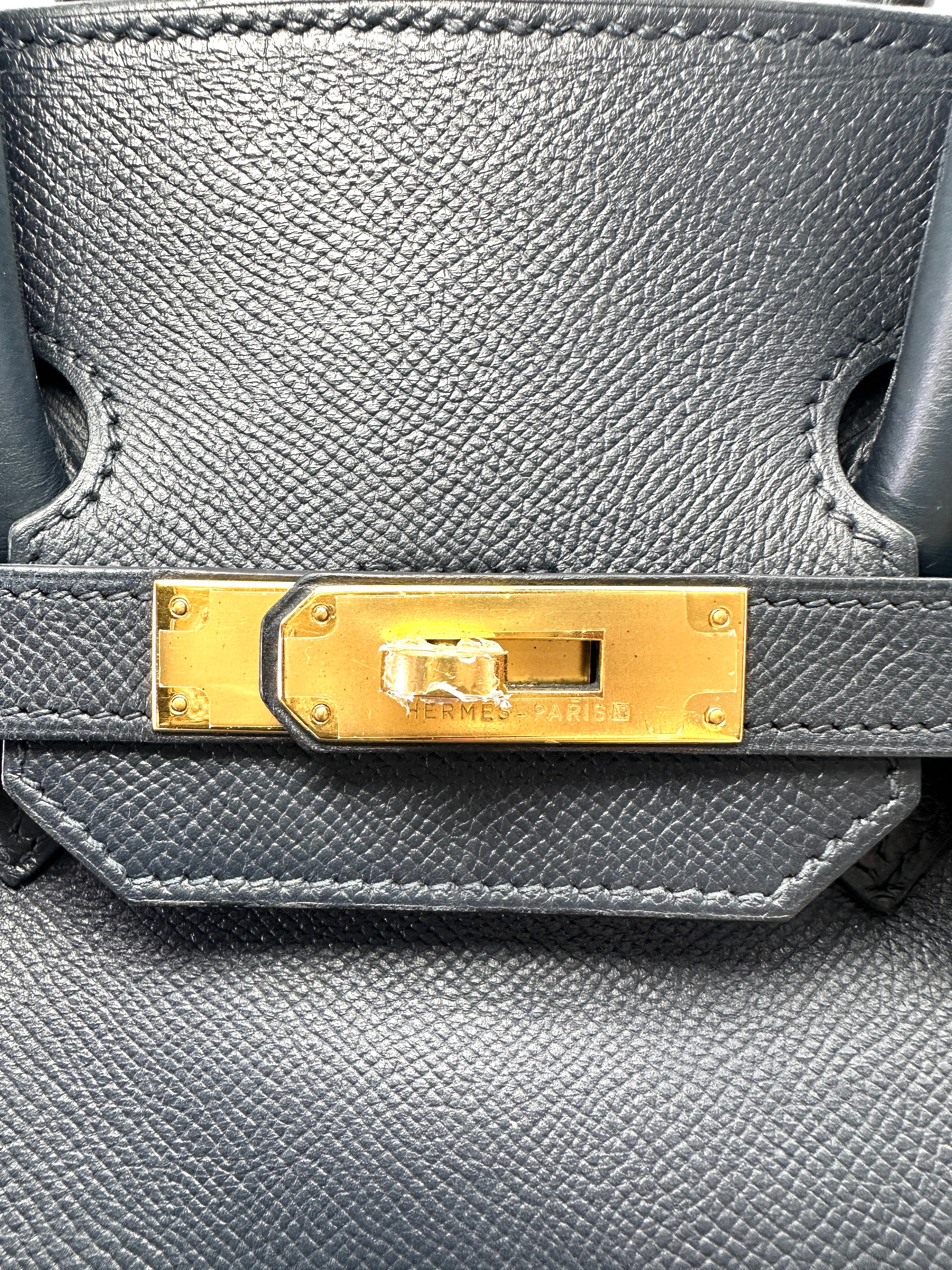 Hermes Kelly Black Leather Top Handle Bag With Gold Hardware HR129