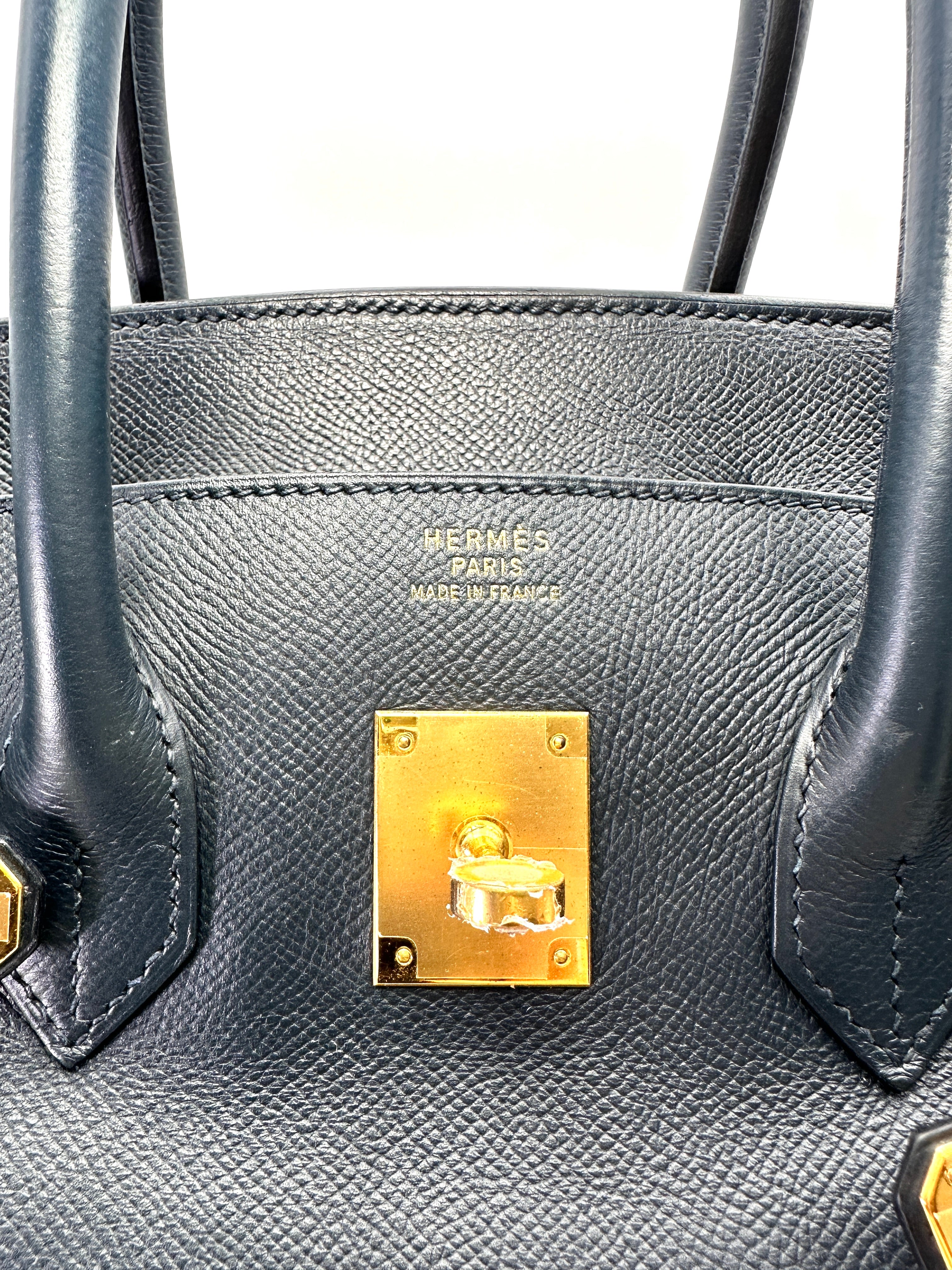 Hermes Kelly Black Leather Top Handle Bag With Gold Hardware HR129