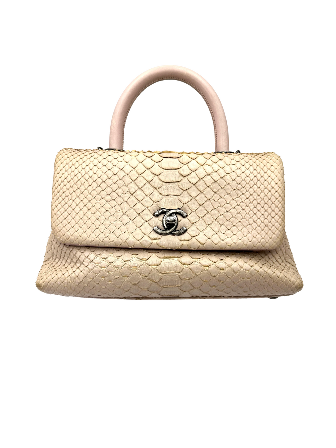 Chanel CoCo Handle Beige Python Leather Shoulder Bag(23***66) CC2237