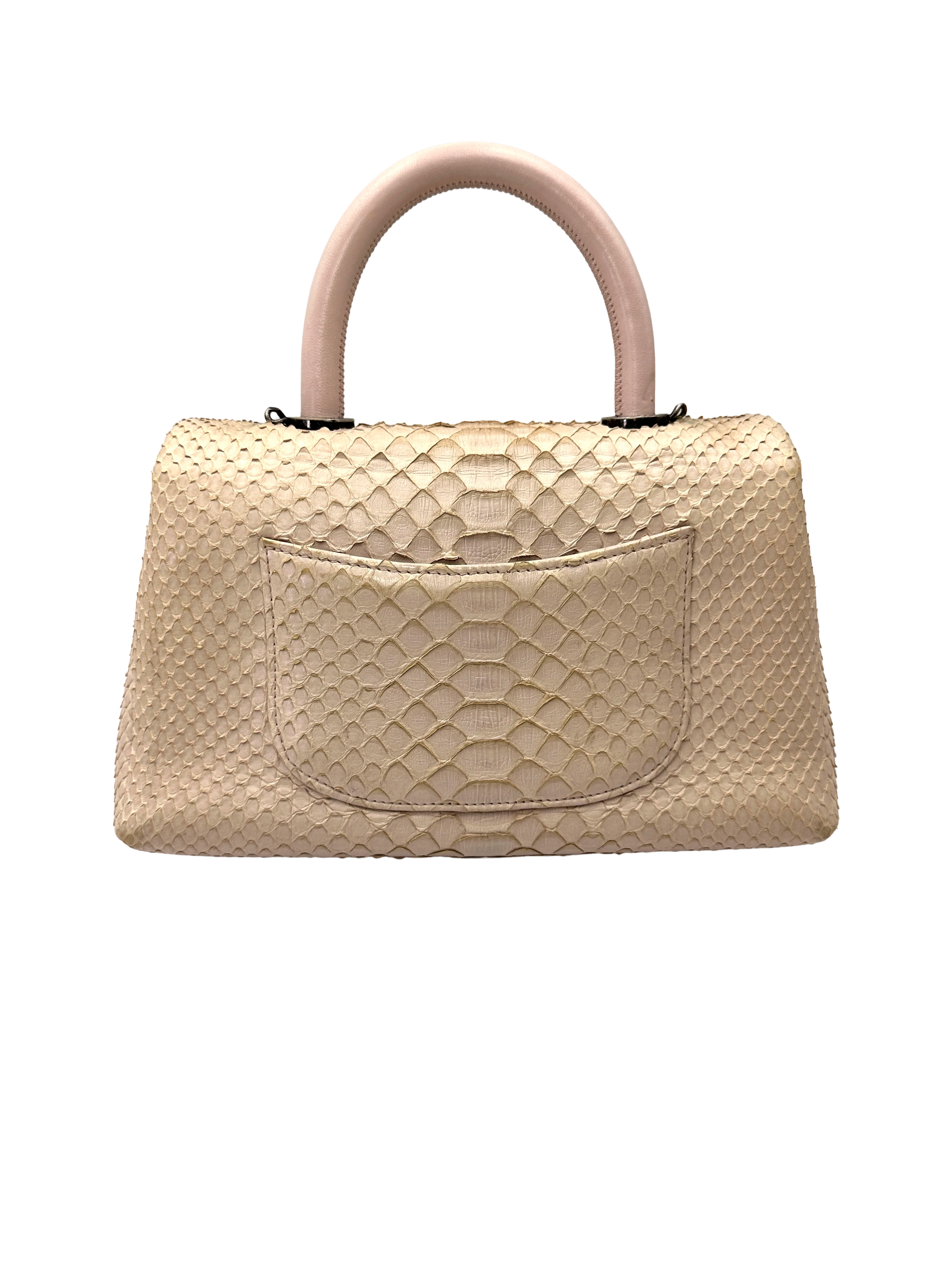 Chanel CoCo Handle Beige Python Leather Shoulder Bag(23***66) CC2237