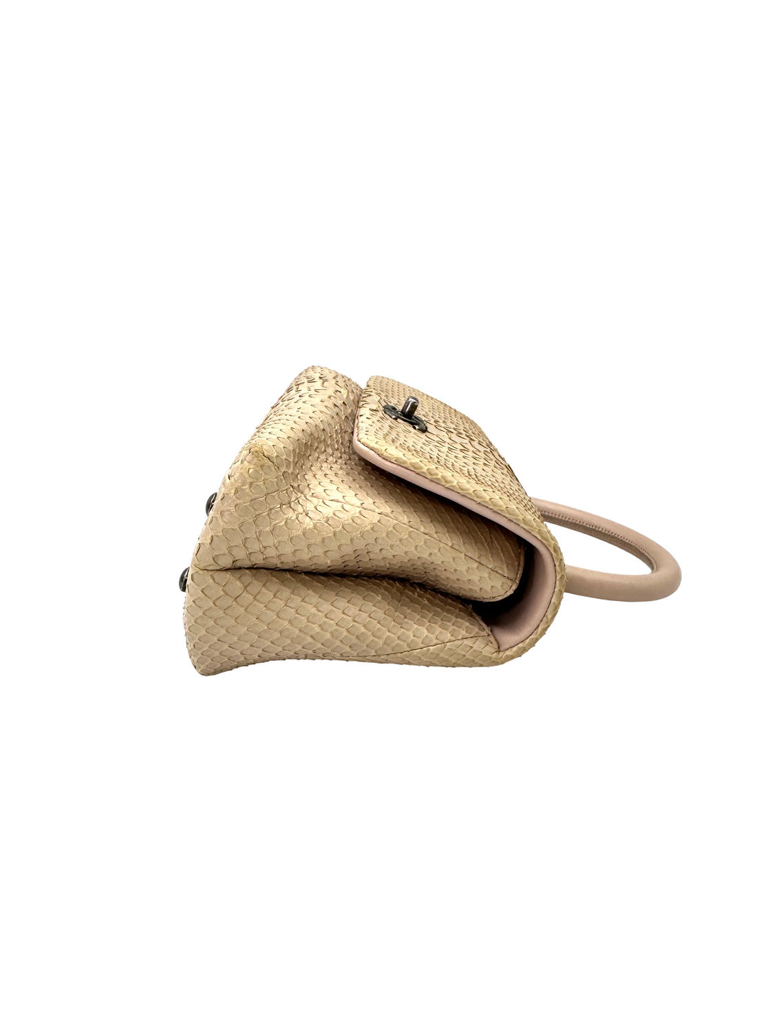 Chanel CoCo Handle Beige Python Leather Shoulder Bag(23***66) CC2237