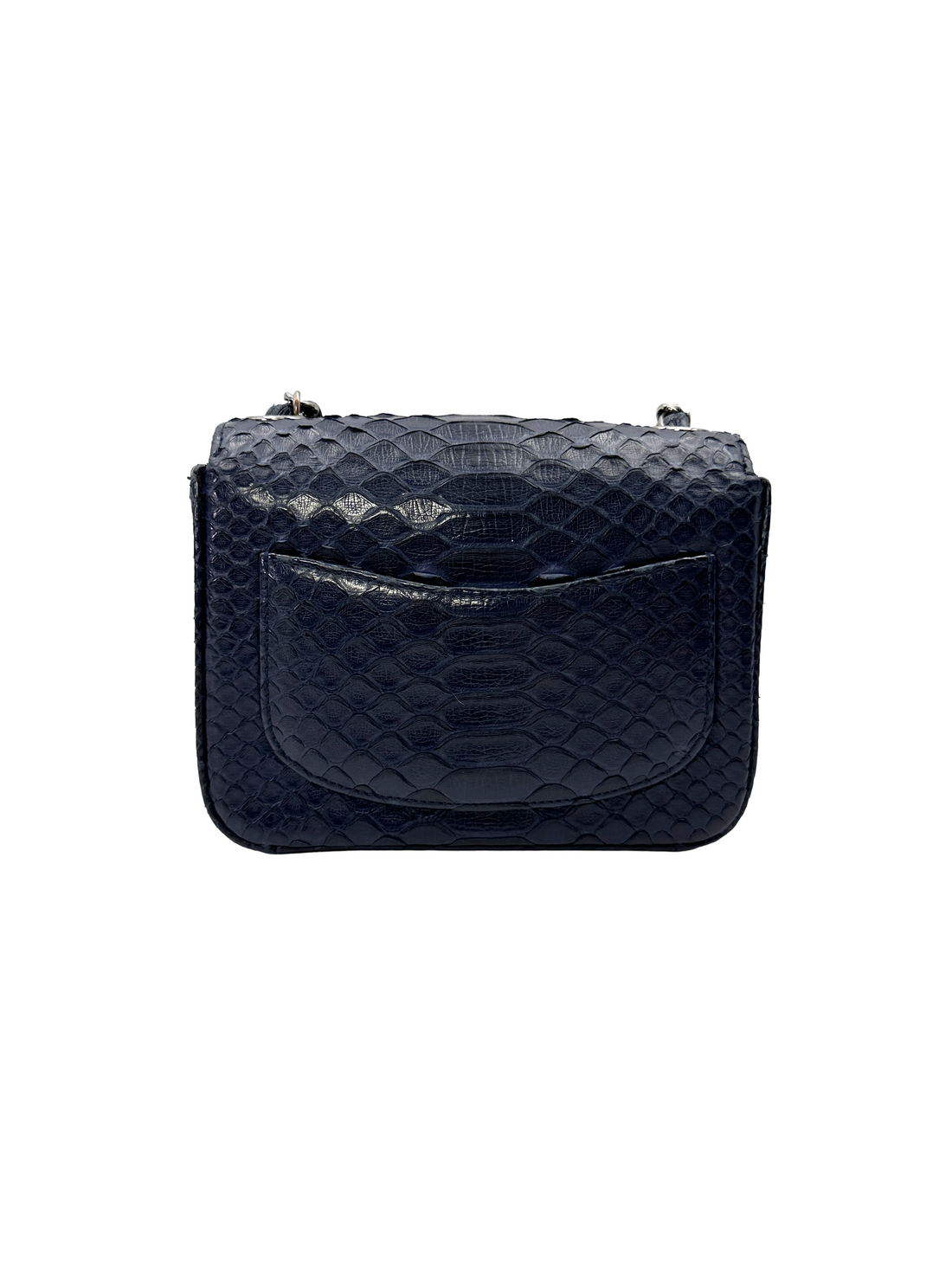 Chanel Classic Flap Navy Python Leather Shoulder Bag(22***58) CC2236