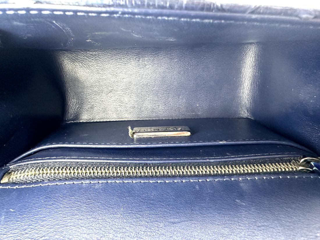 Chanel Classic Flap Navy Python Leather Shoulder Bag(22***58) CC2236