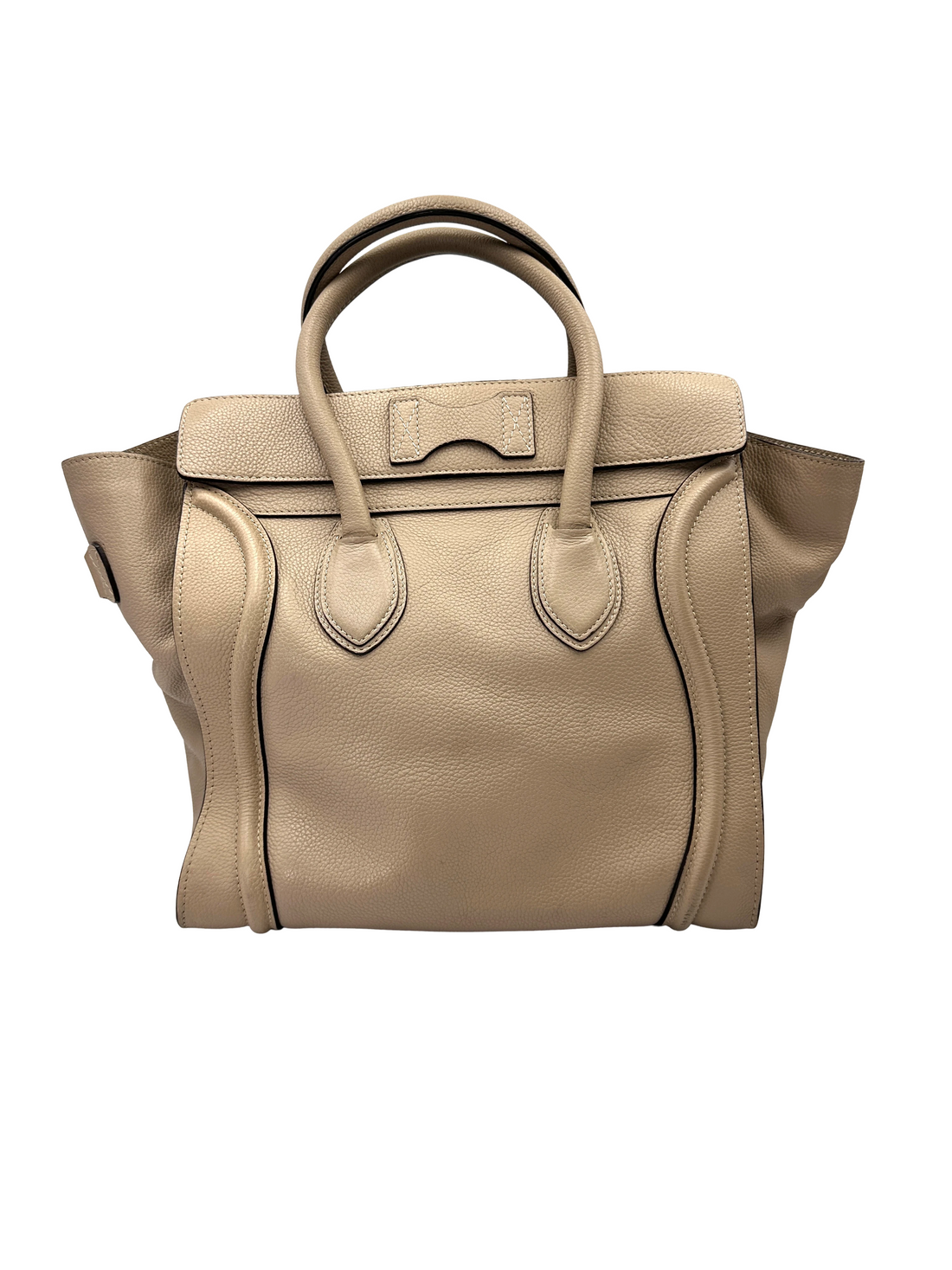 Celine Luggage Beige Leather Large Size Handle Bag CE177