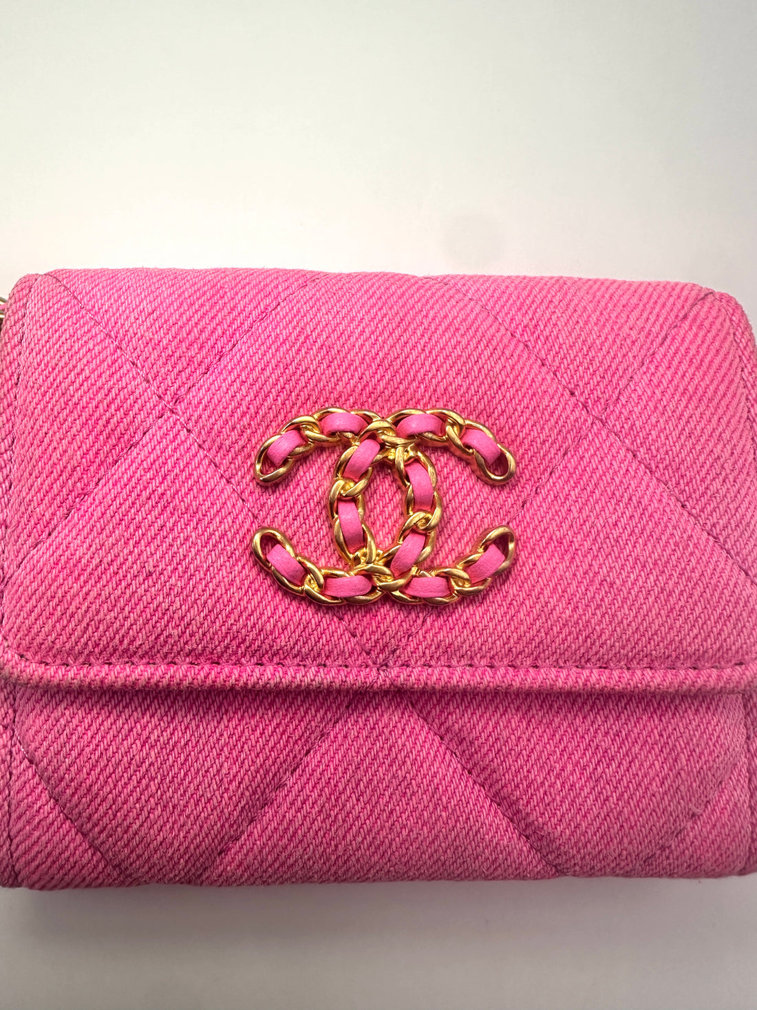 Chanel 19 Pink Tweed Wallet On Chain(31***97) CC2234