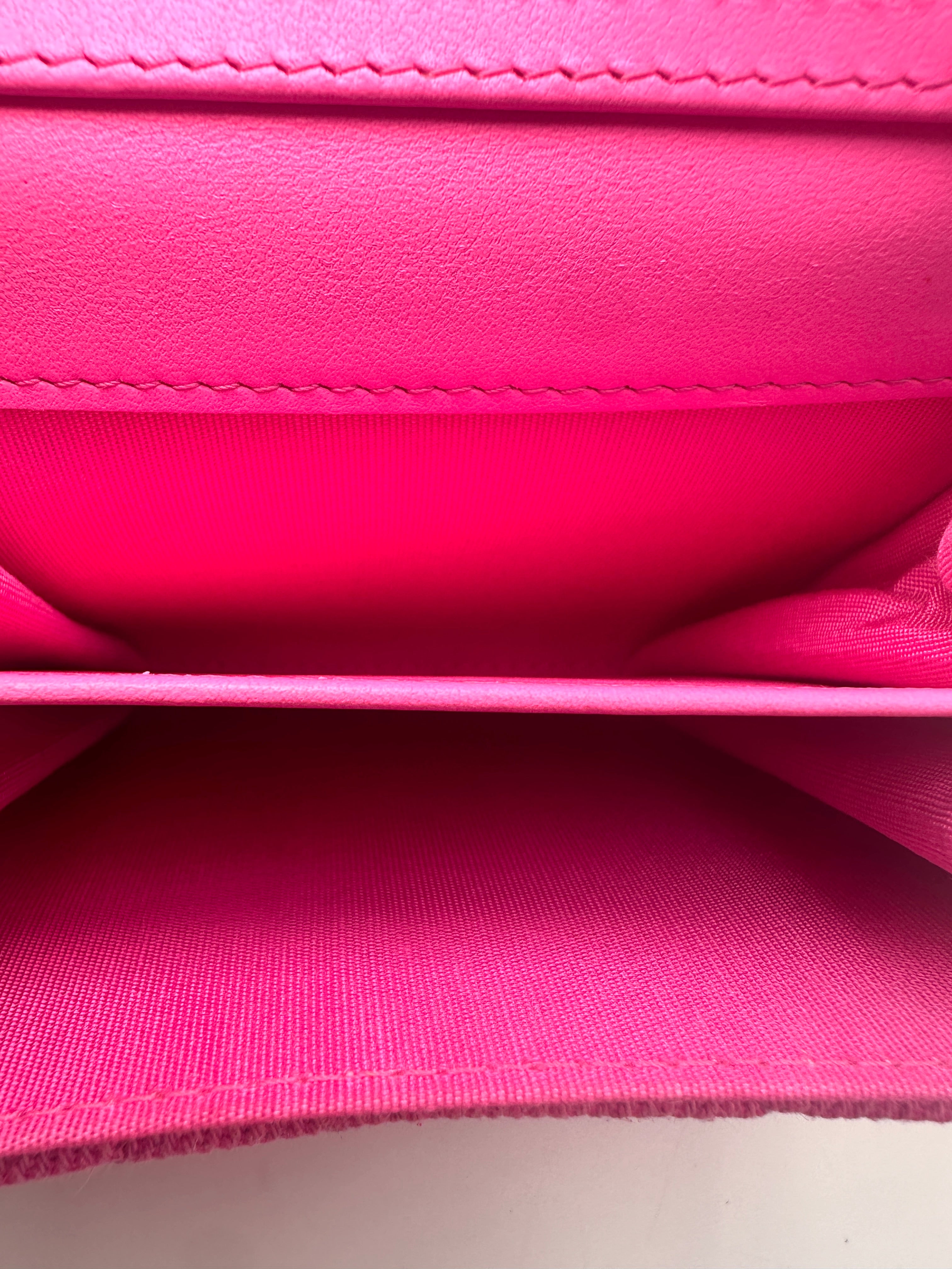 Chanel 19 Pink Tweed Wallet On Chain(31***97) CC2234