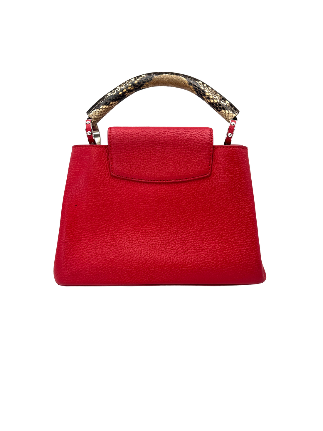 Louis Vuitton Capucines BB Red Taurillon Leather Python Handle Bag LV3099