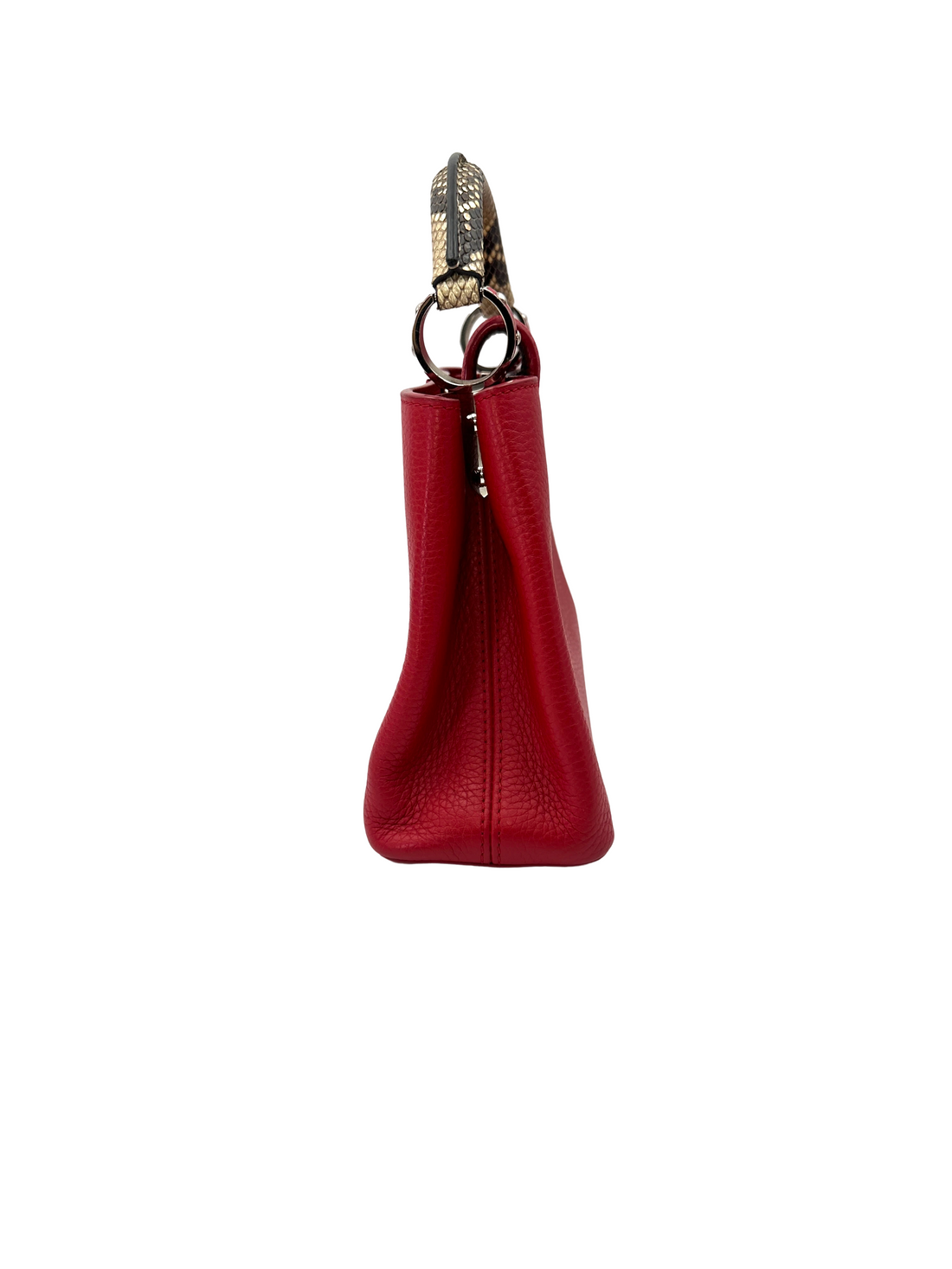 Louis Vuitton Capucines BB Red Taurillon Leather Python Handle Bag LV3099