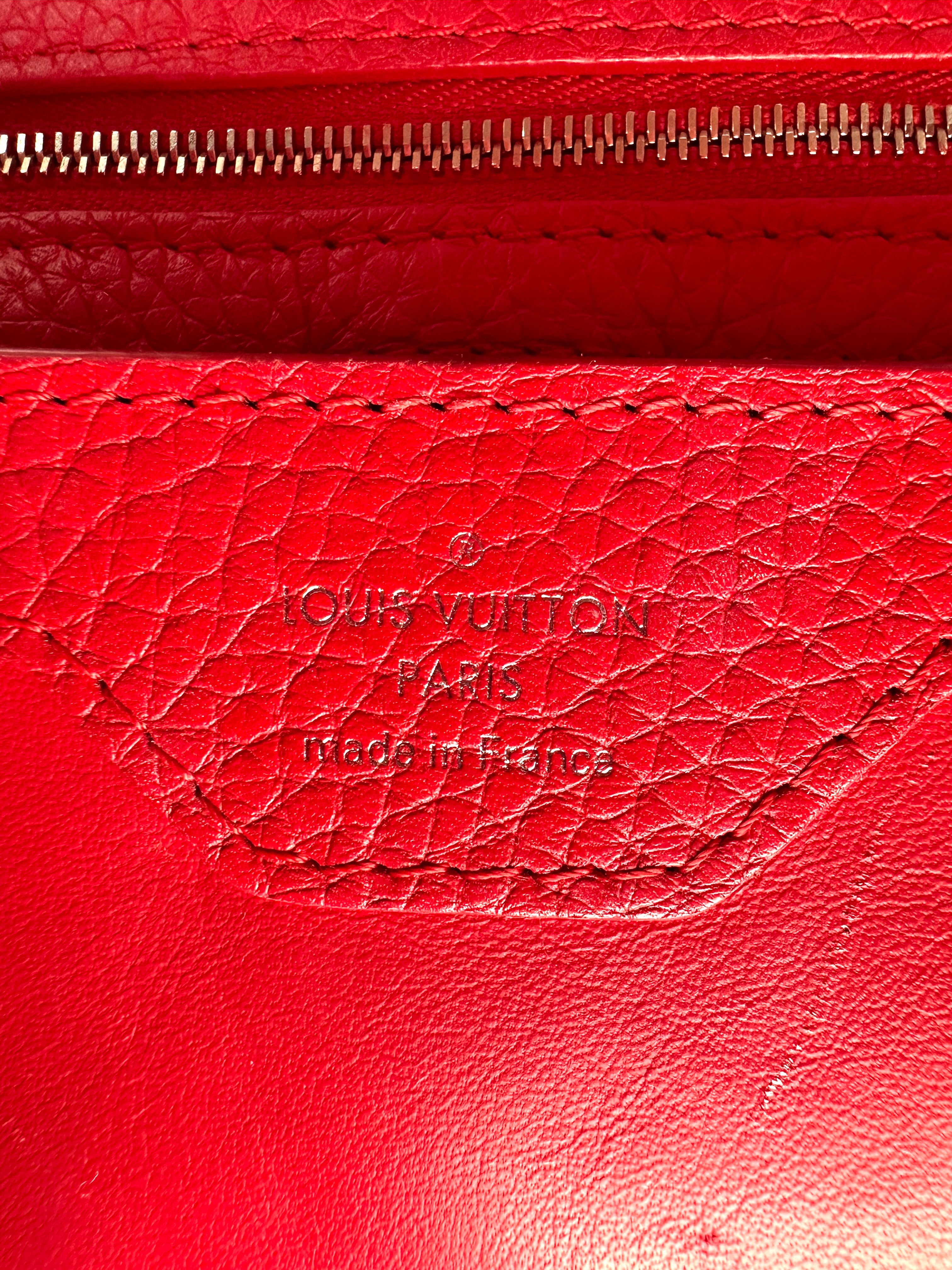 Louis Vuitton Capucines BB Red Taurillon Leather Python Handle Bag LV3099