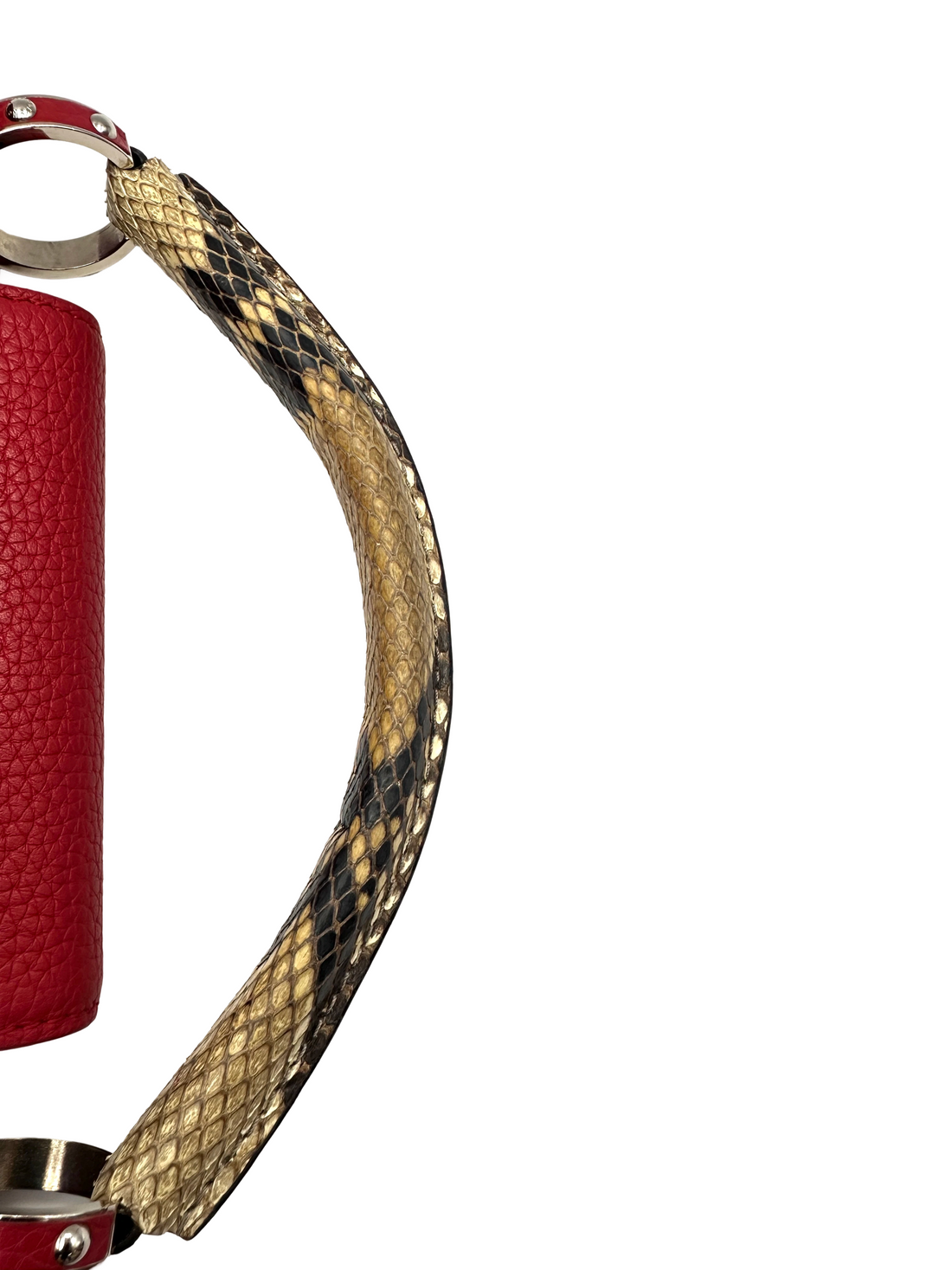 Louis Vuitton Capucines BB Red Taurillon Leather Python Handle Bag LV3099