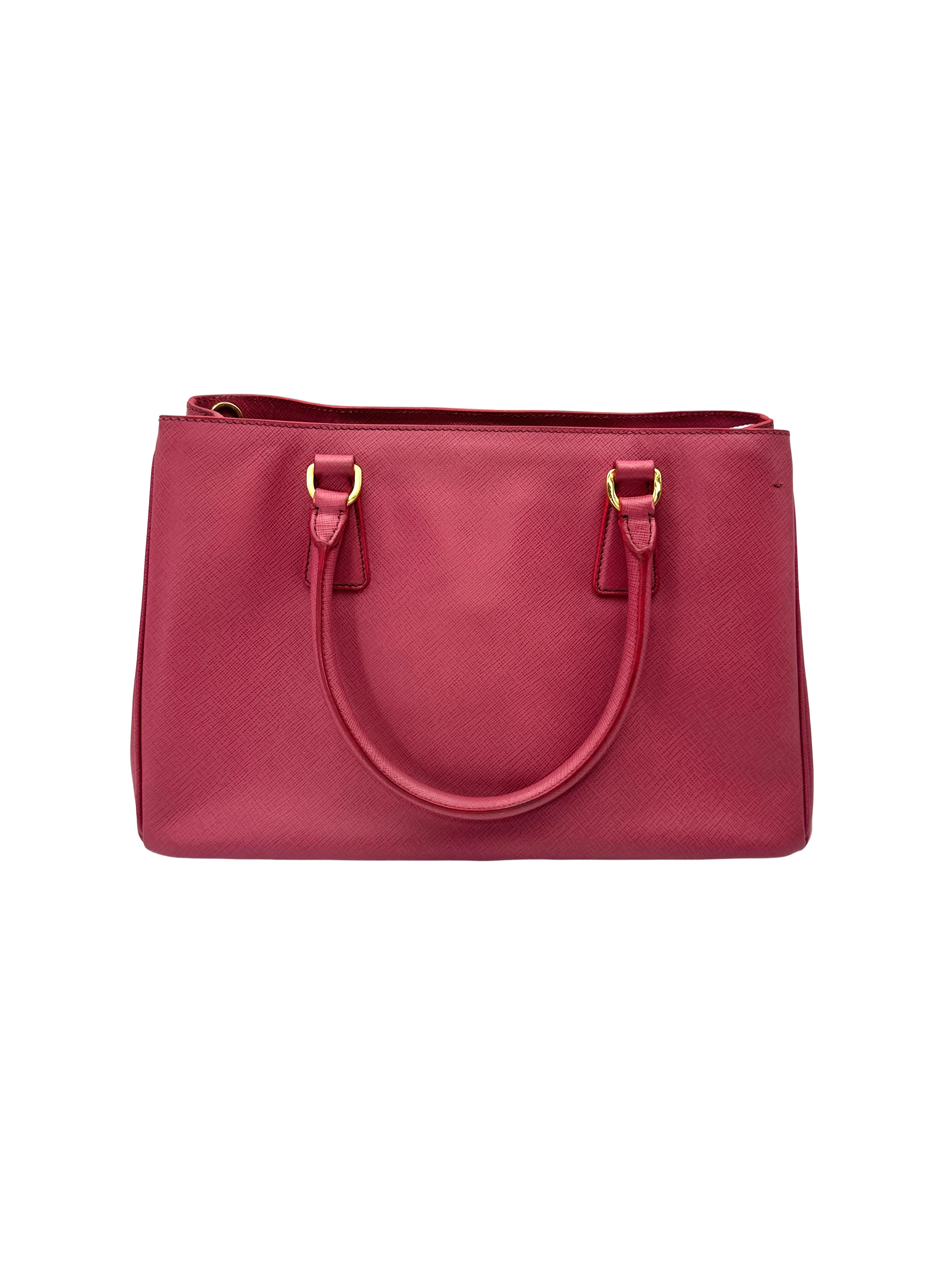 Prada Galleria Pink Saffiano Leather Handle Bag PR507